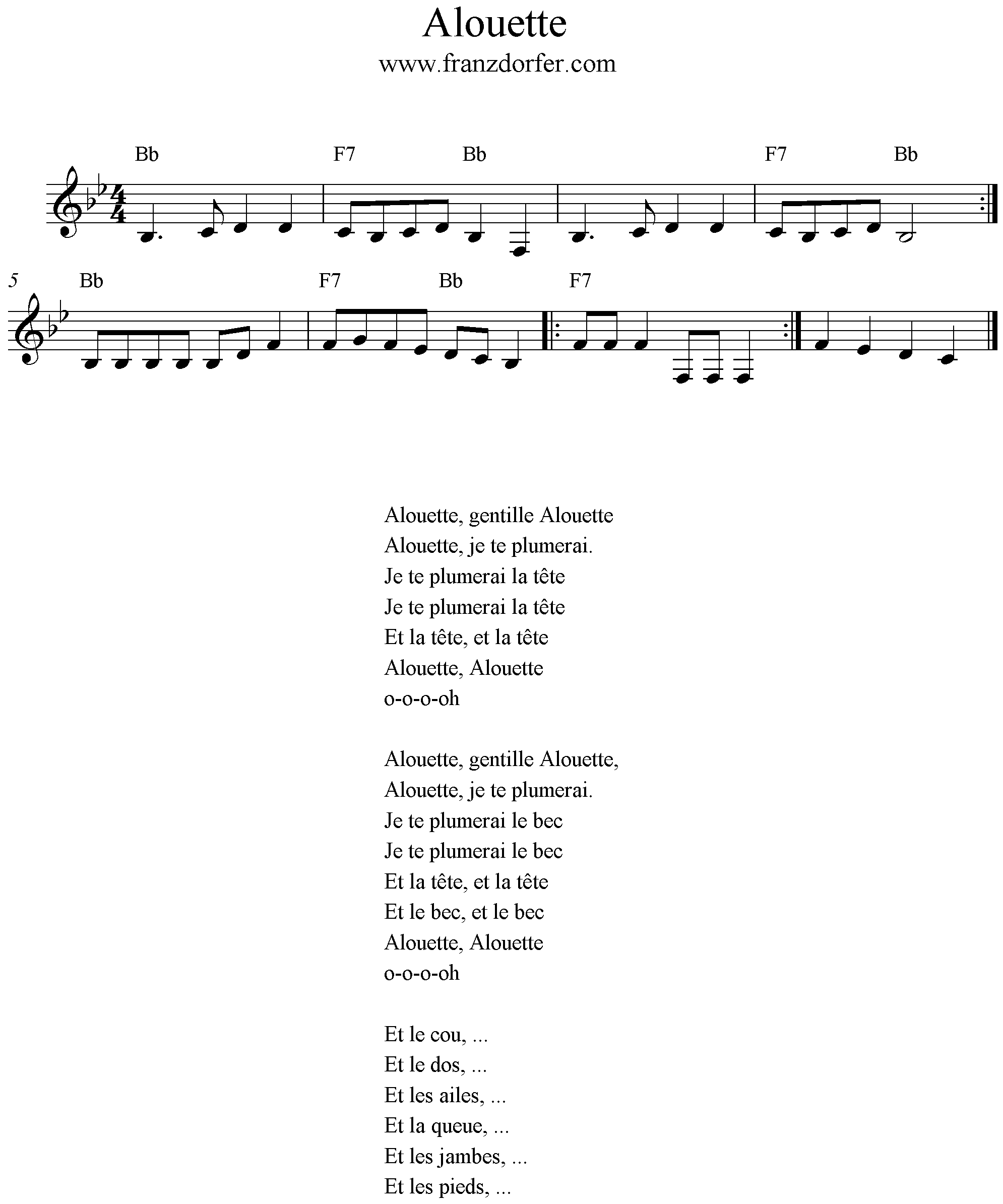 Noten Klarinette, Anfänger, Bb-Dur