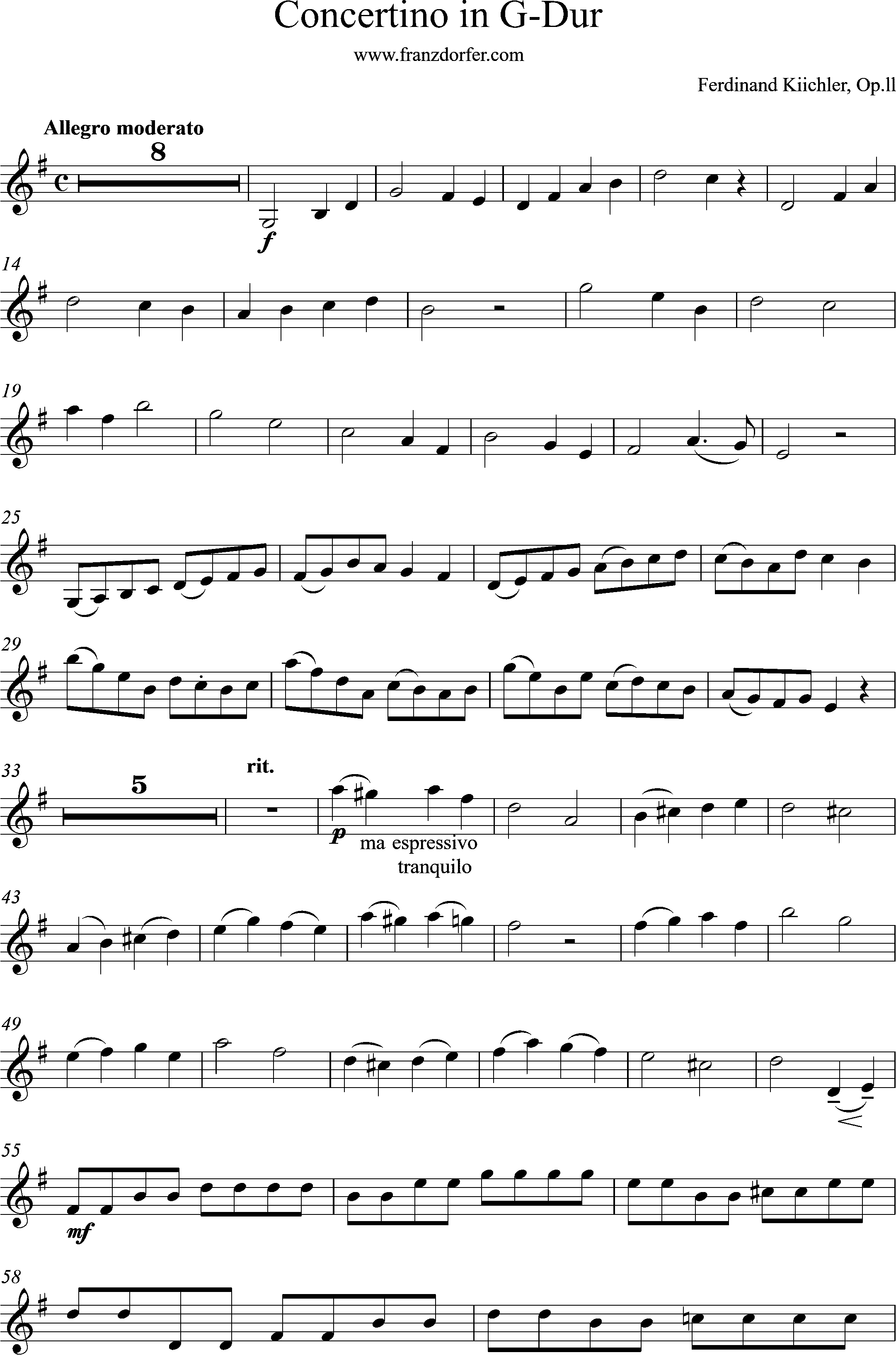 Solopart Küchler Concertino in G