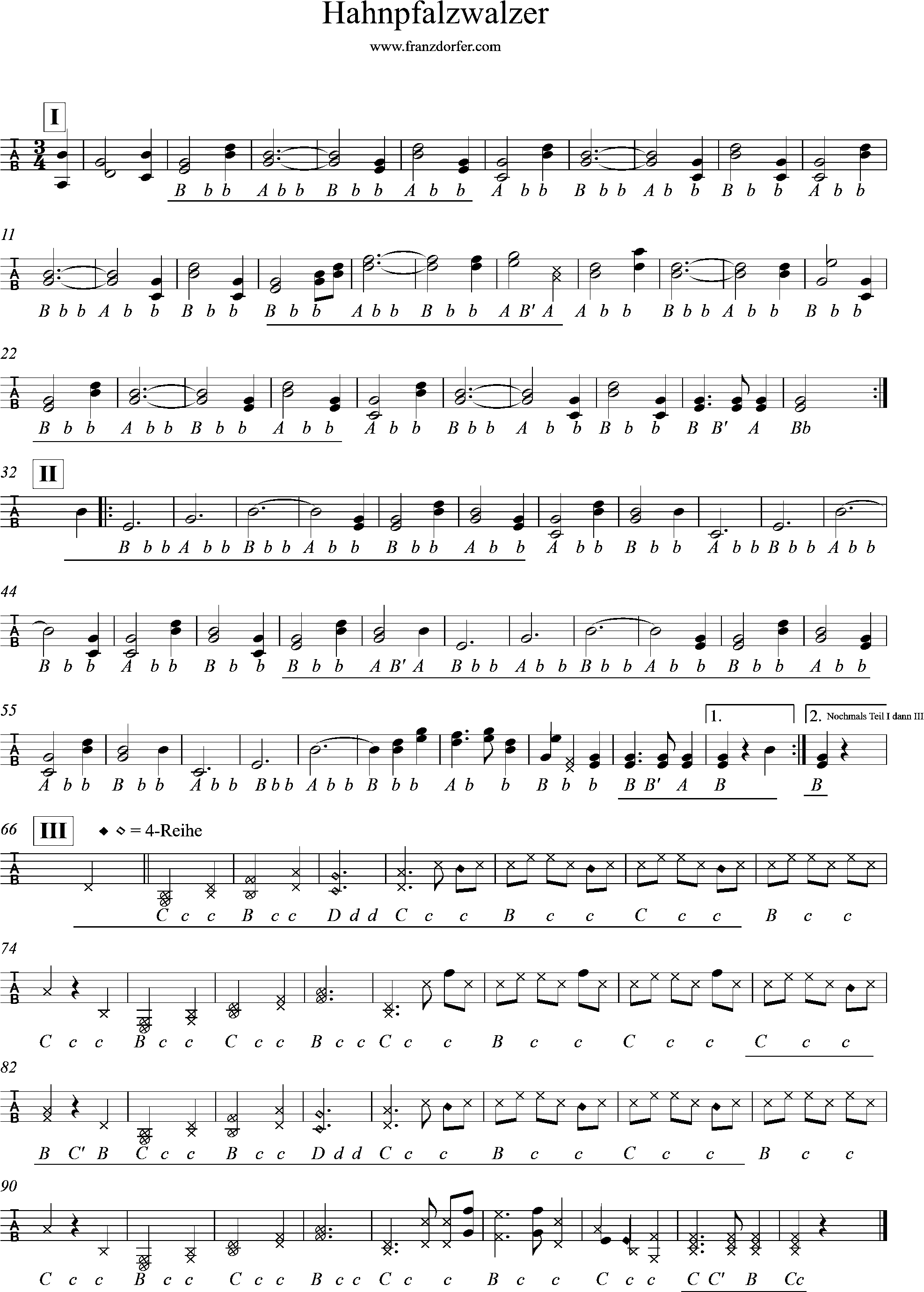 Quetschn lernen- Hahnpfalzwalzer-griffschrift