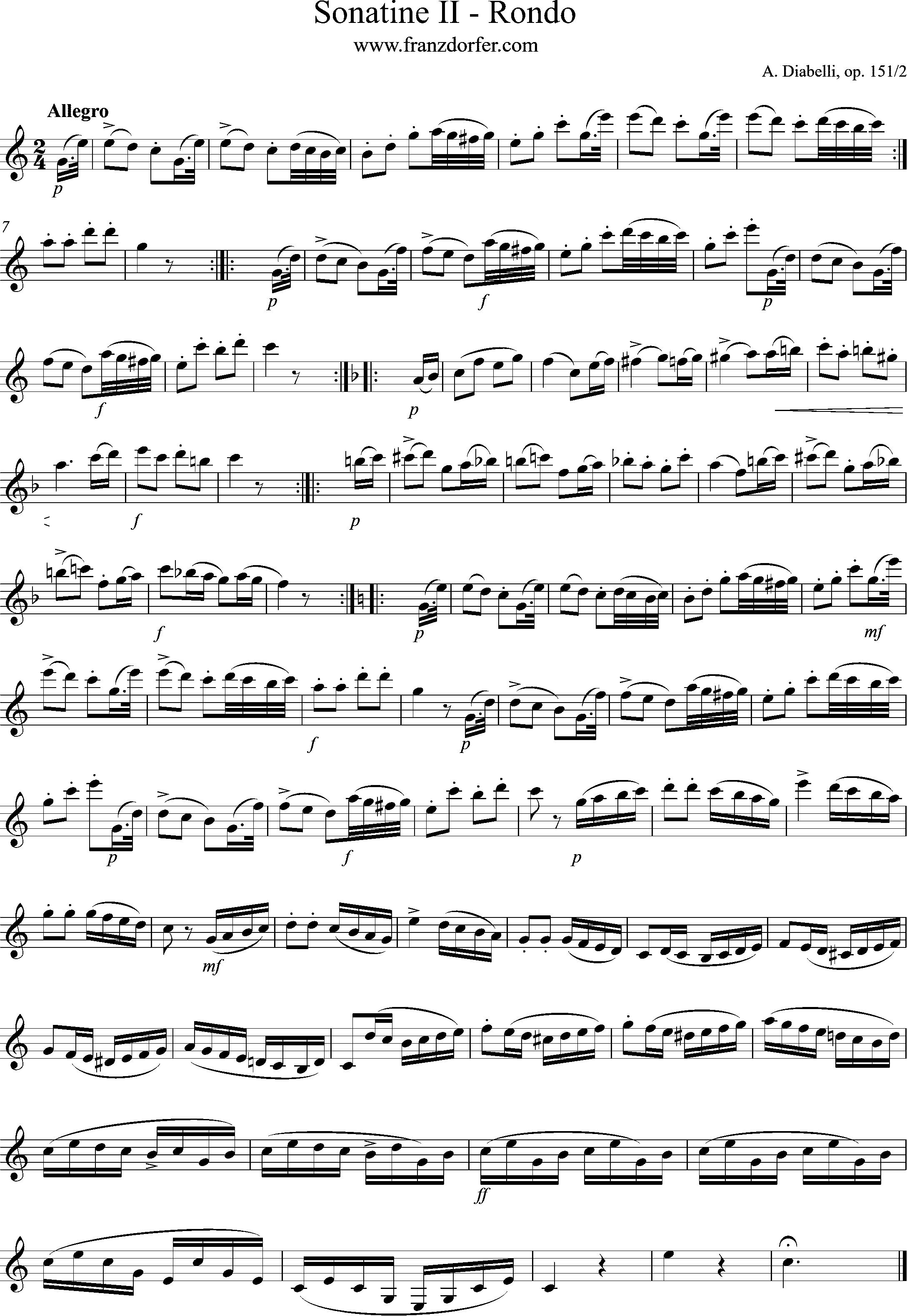 clarinet sheet, Diabelli