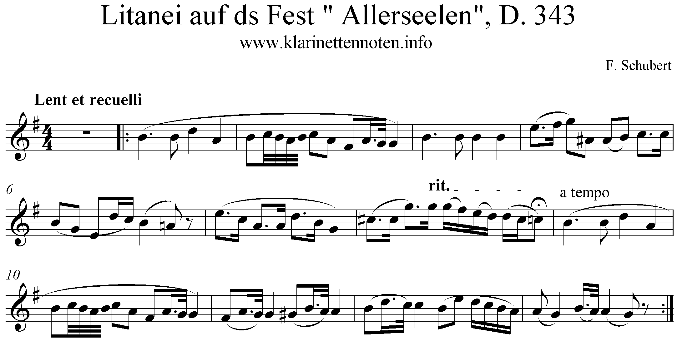Noten Litanei, D.343, Schubert