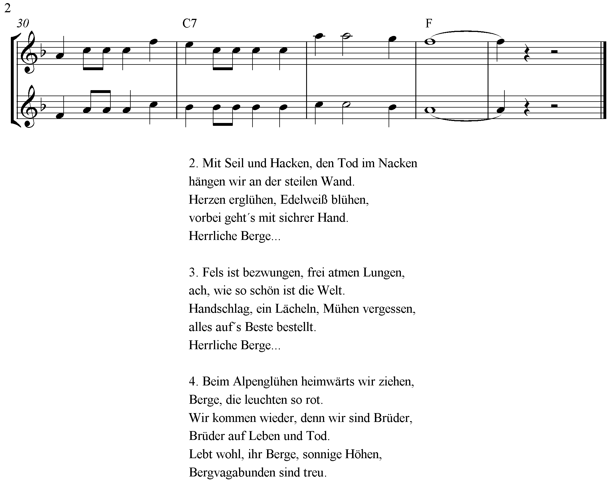 Noten wenn wir erklimmen