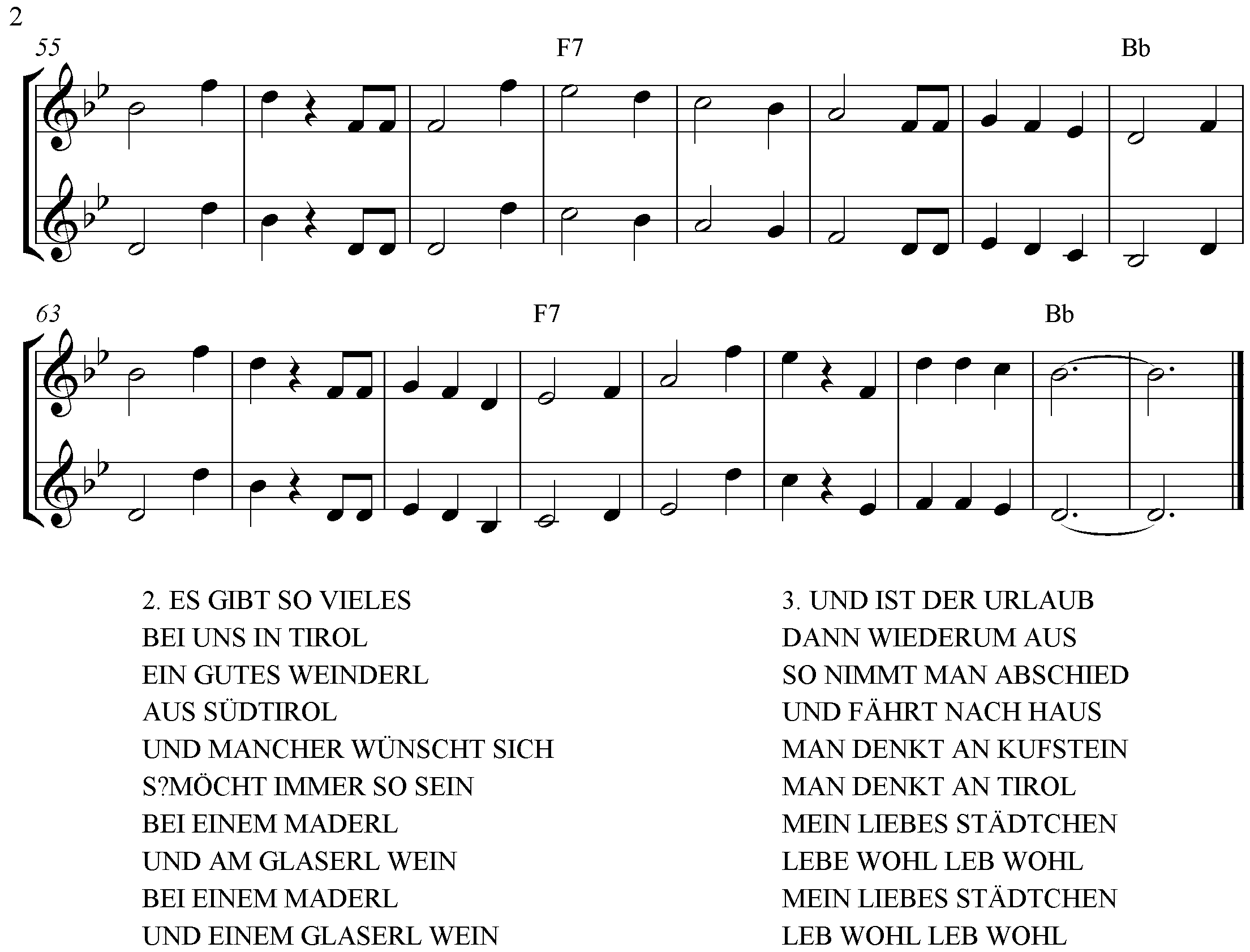 Noten Kufsteinlied