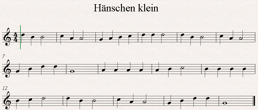 Hänschen klein noten