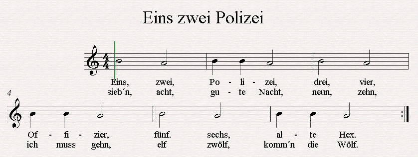 Noten eins zwei polizei