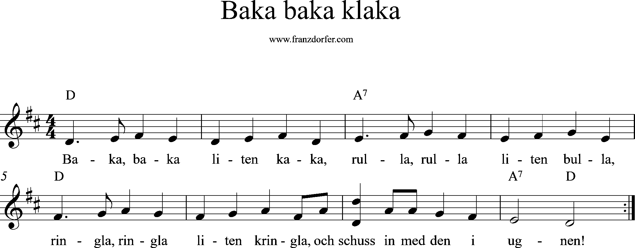 sheetmusic, baja baka