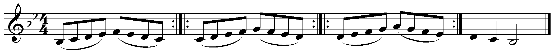 Bb-Dur Übung, für Klarinette Anfänger
