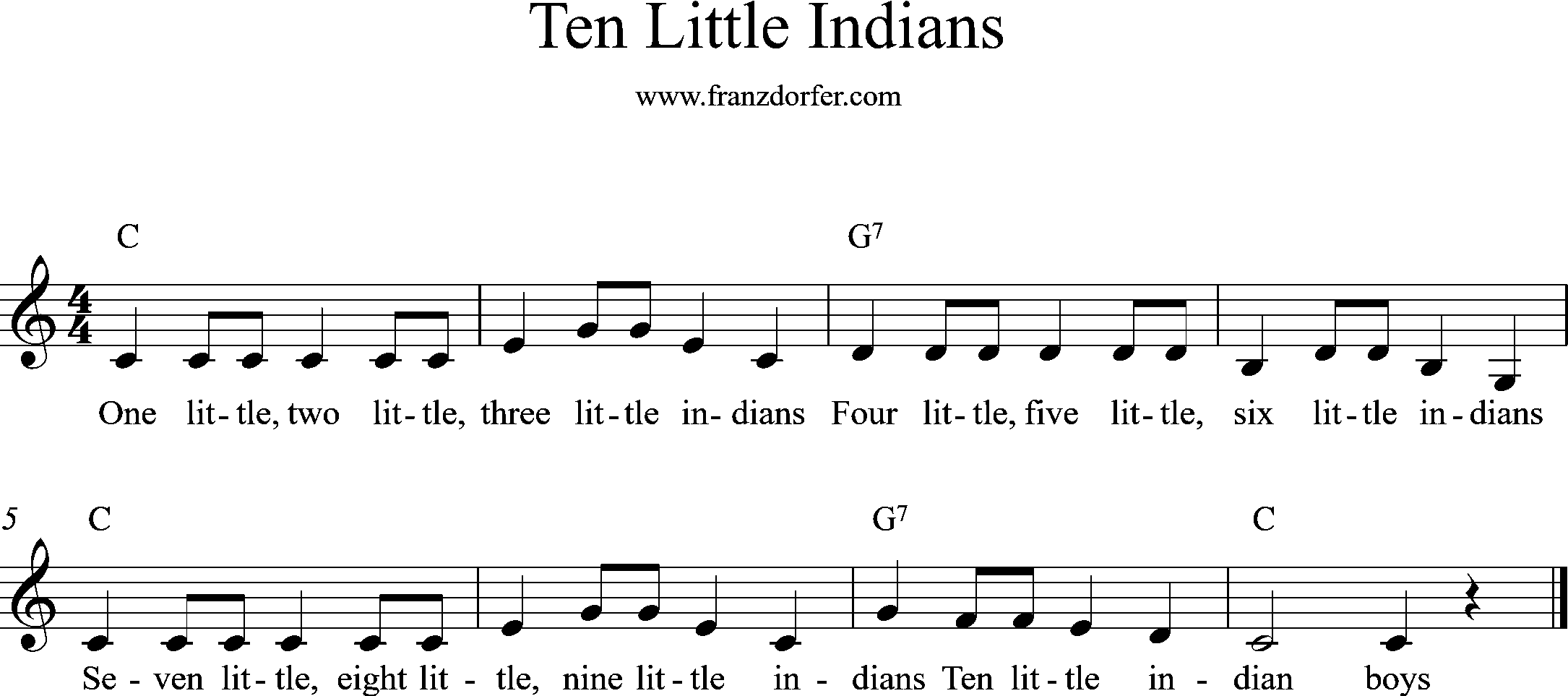 Trumpet, C-Major, Ten little Indians