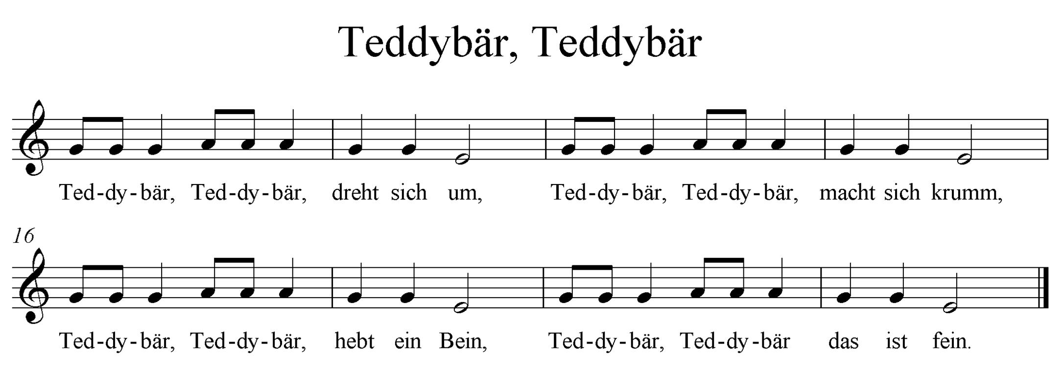 sax noten- Teddybär