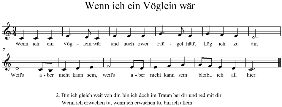 Wenn Ich Ein Vglein Wr