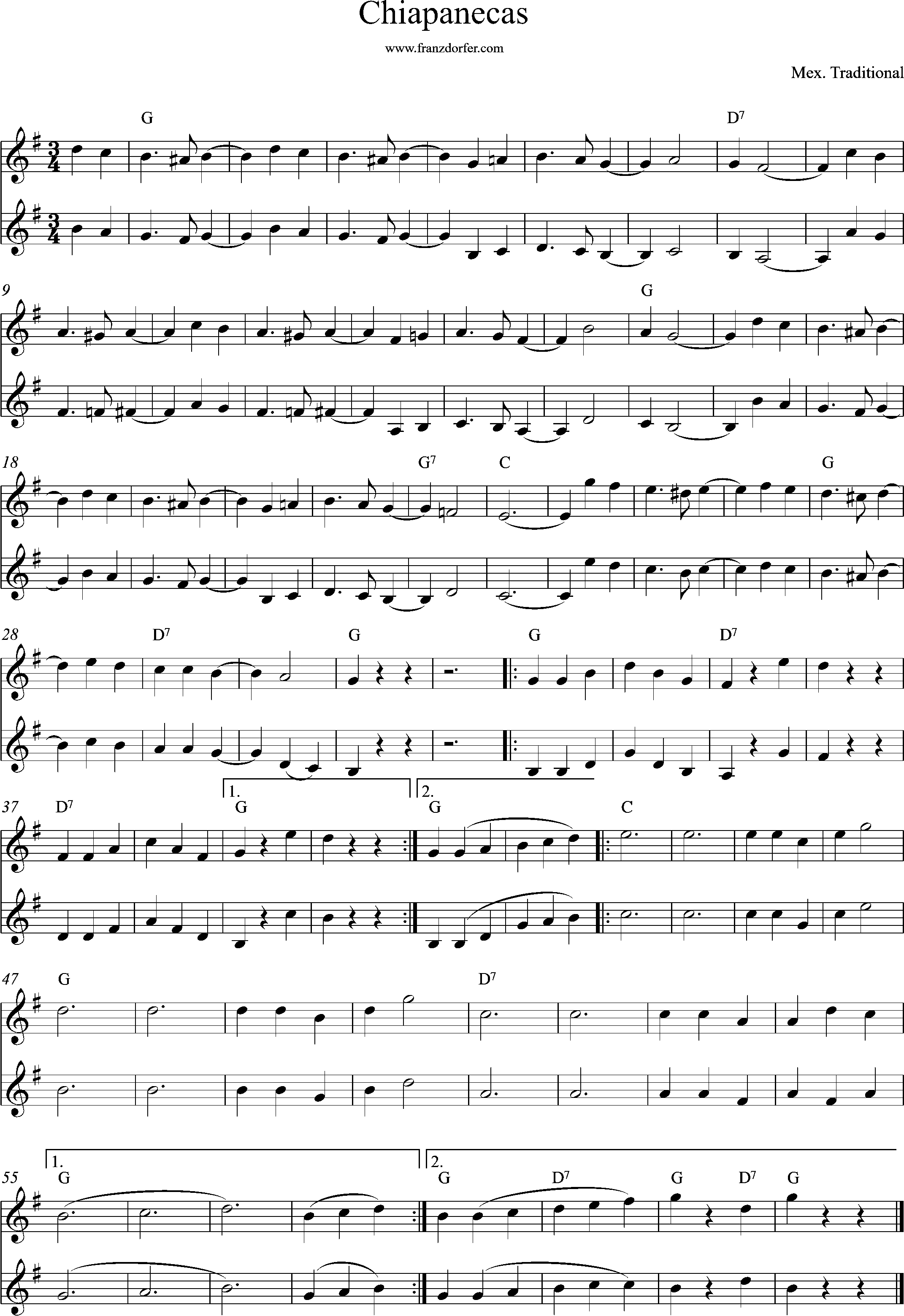 Mexican Clap Waltz, sheet music