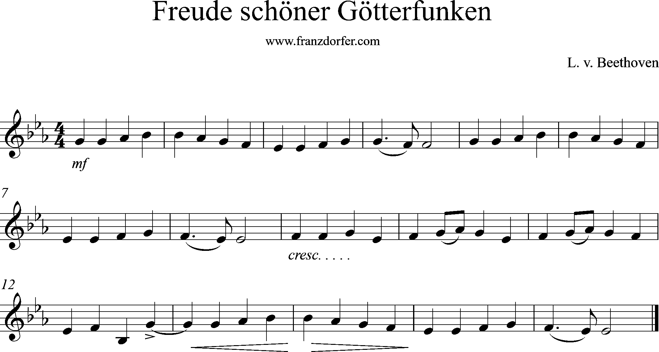 Trompetennoten, Eb-Dur