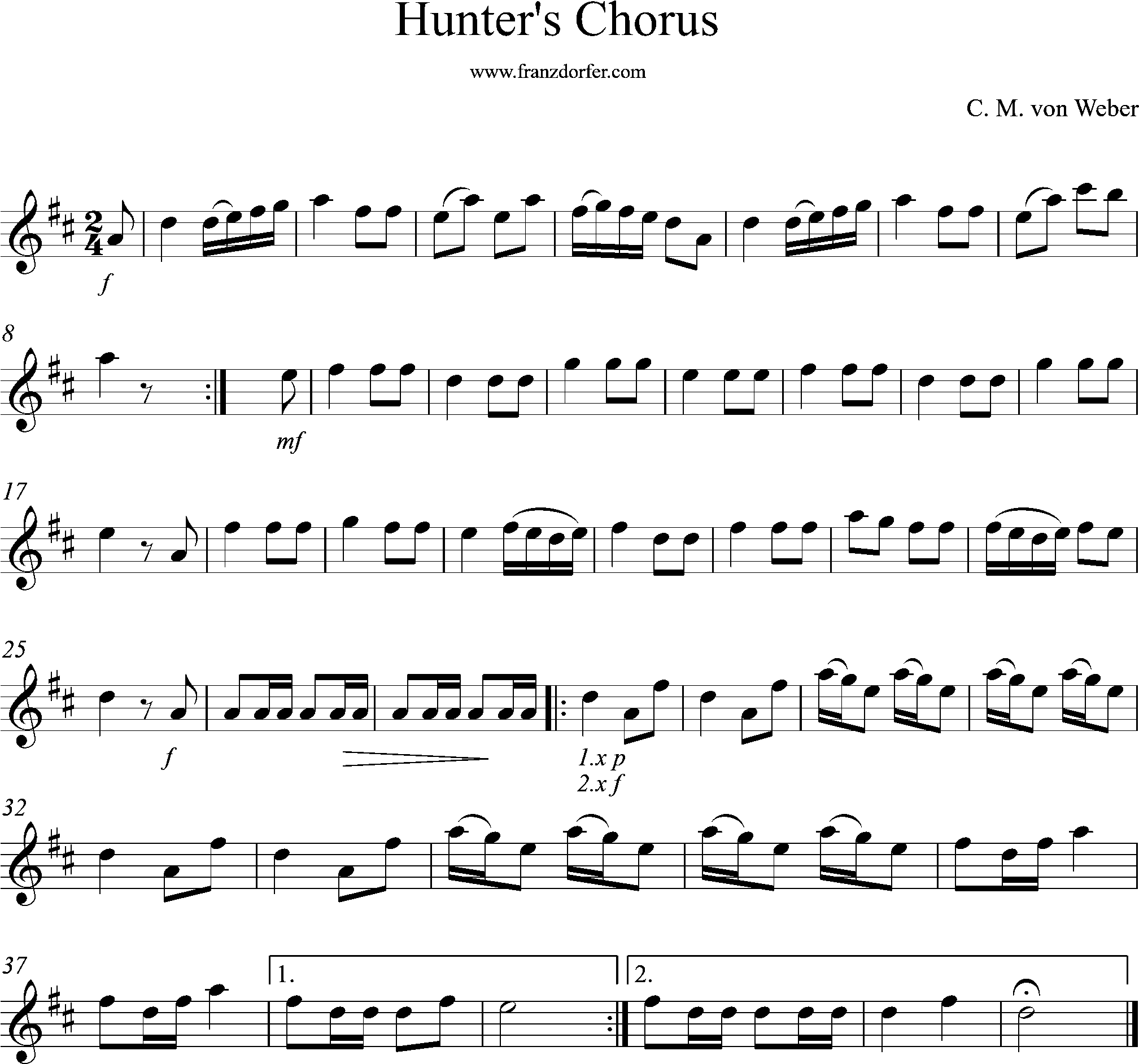 Saxofonnoten F-Dur