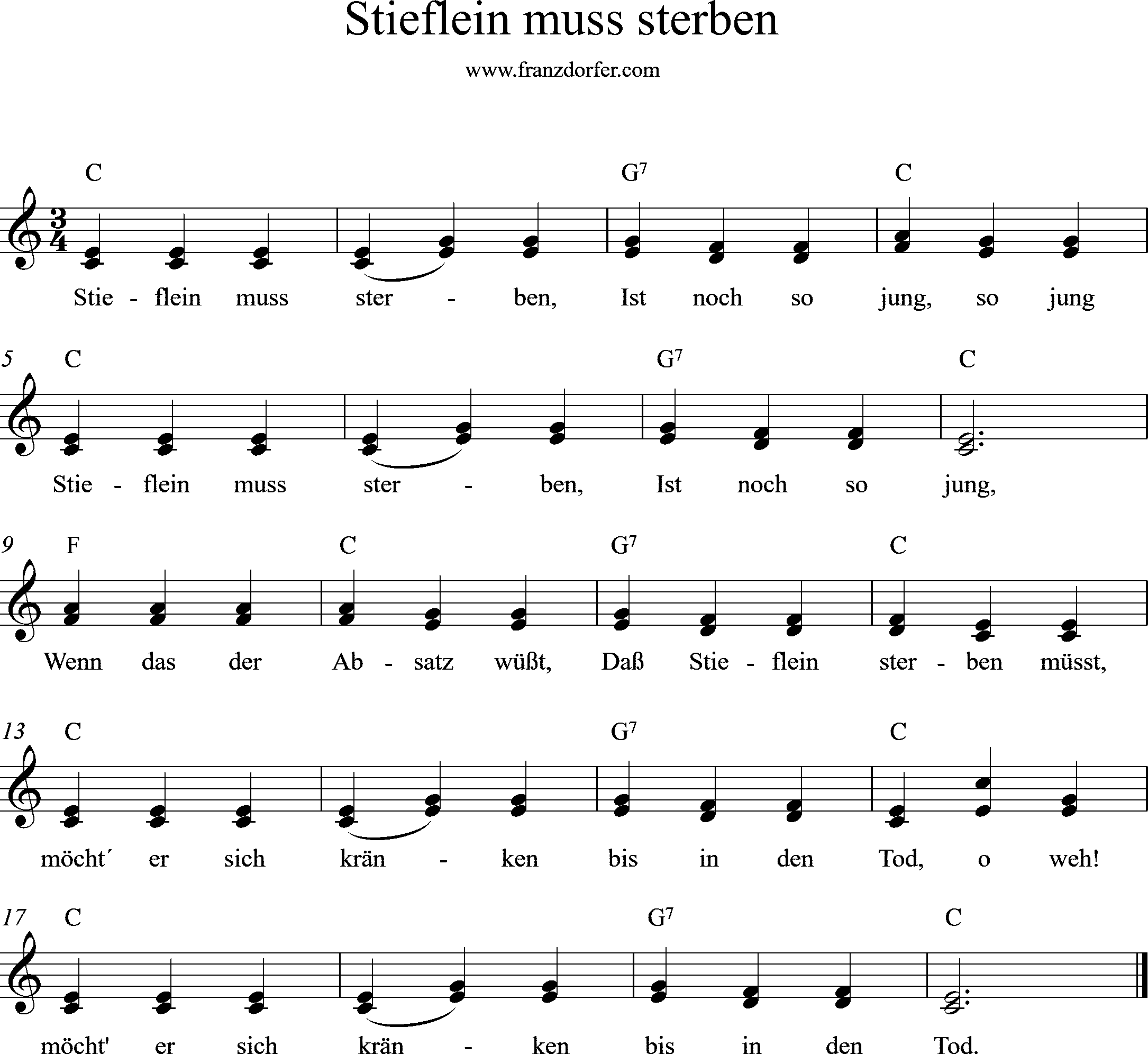 Akkordeonnoten, C-Dur