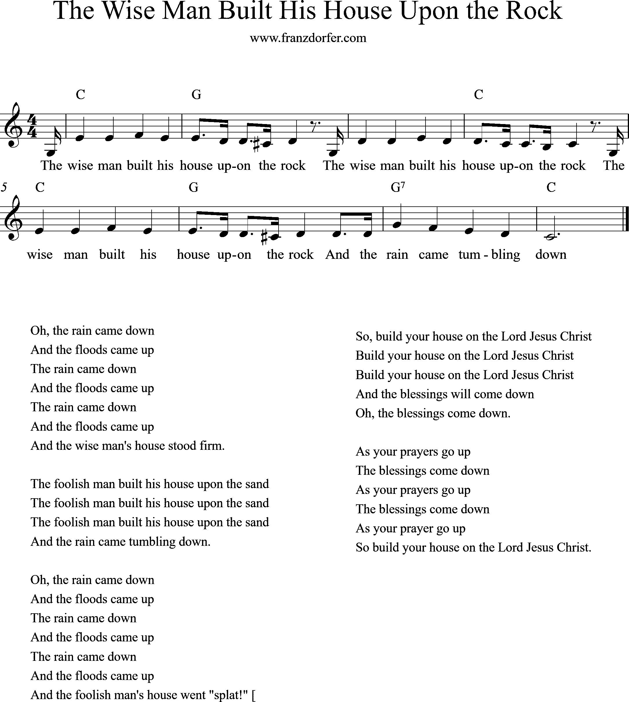 sheetmusic, The wise man