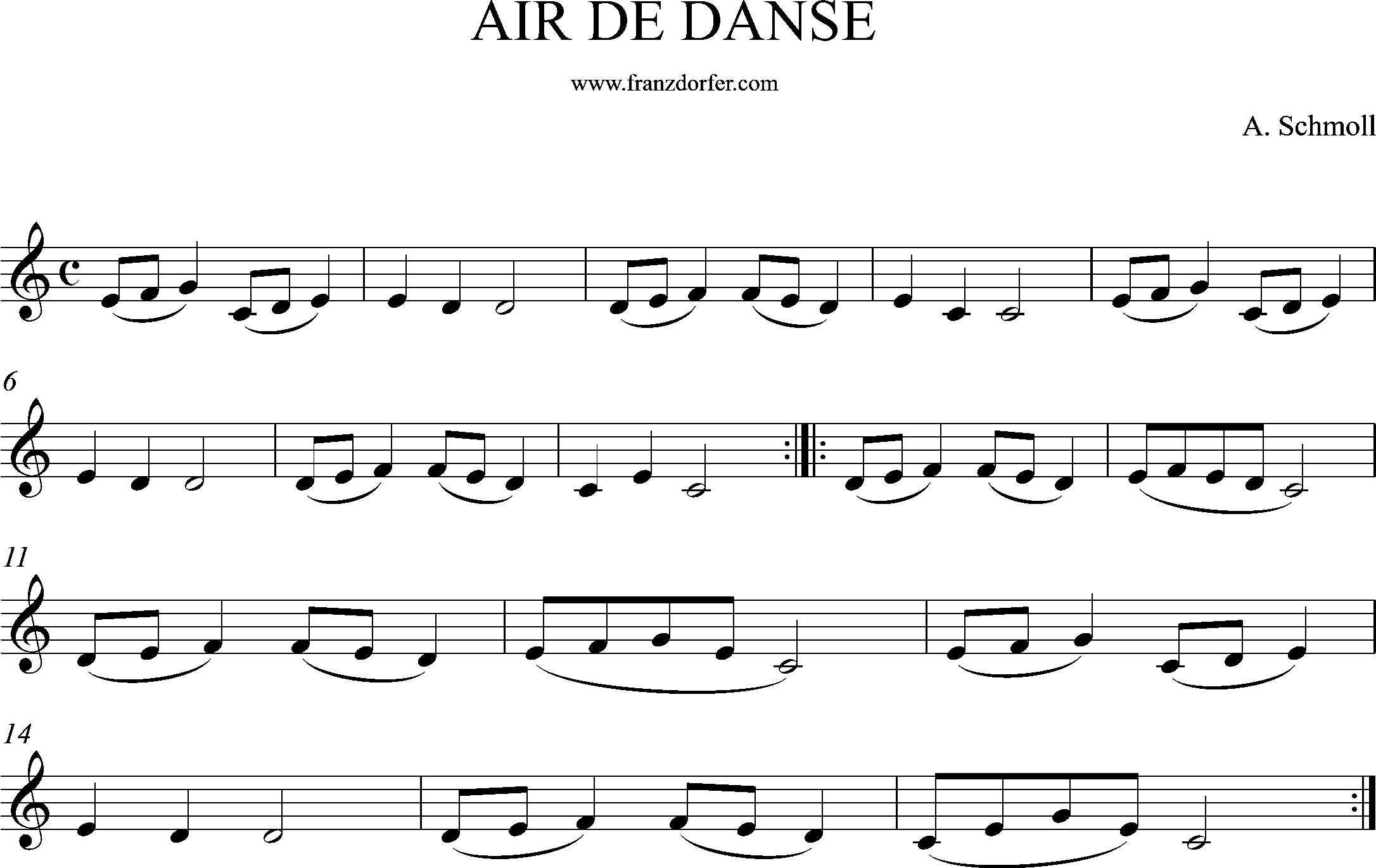 Clarinet, sheetmusic, Air de Danse, Schmoll