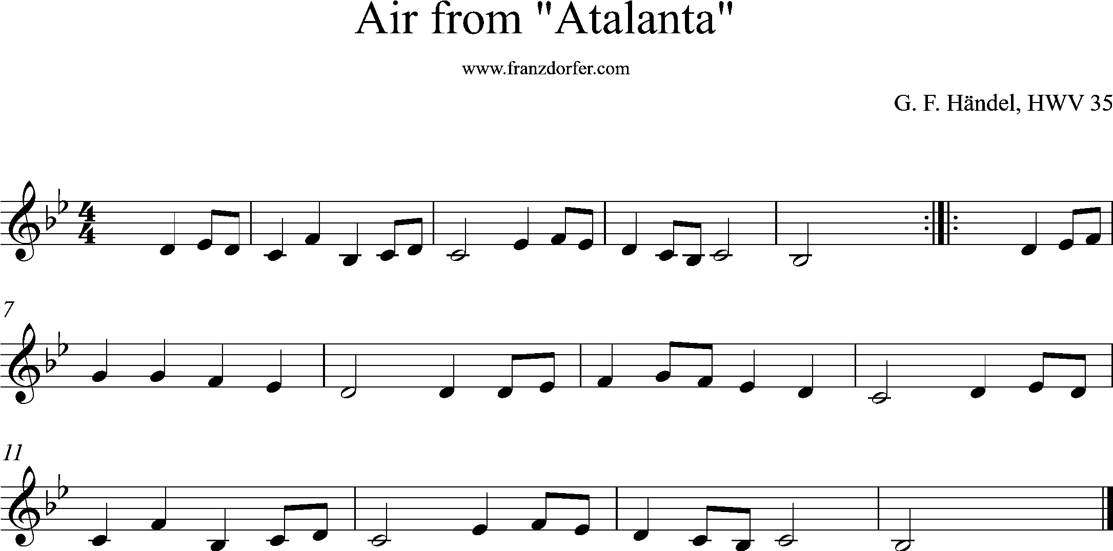 air from Atalanta, Händel