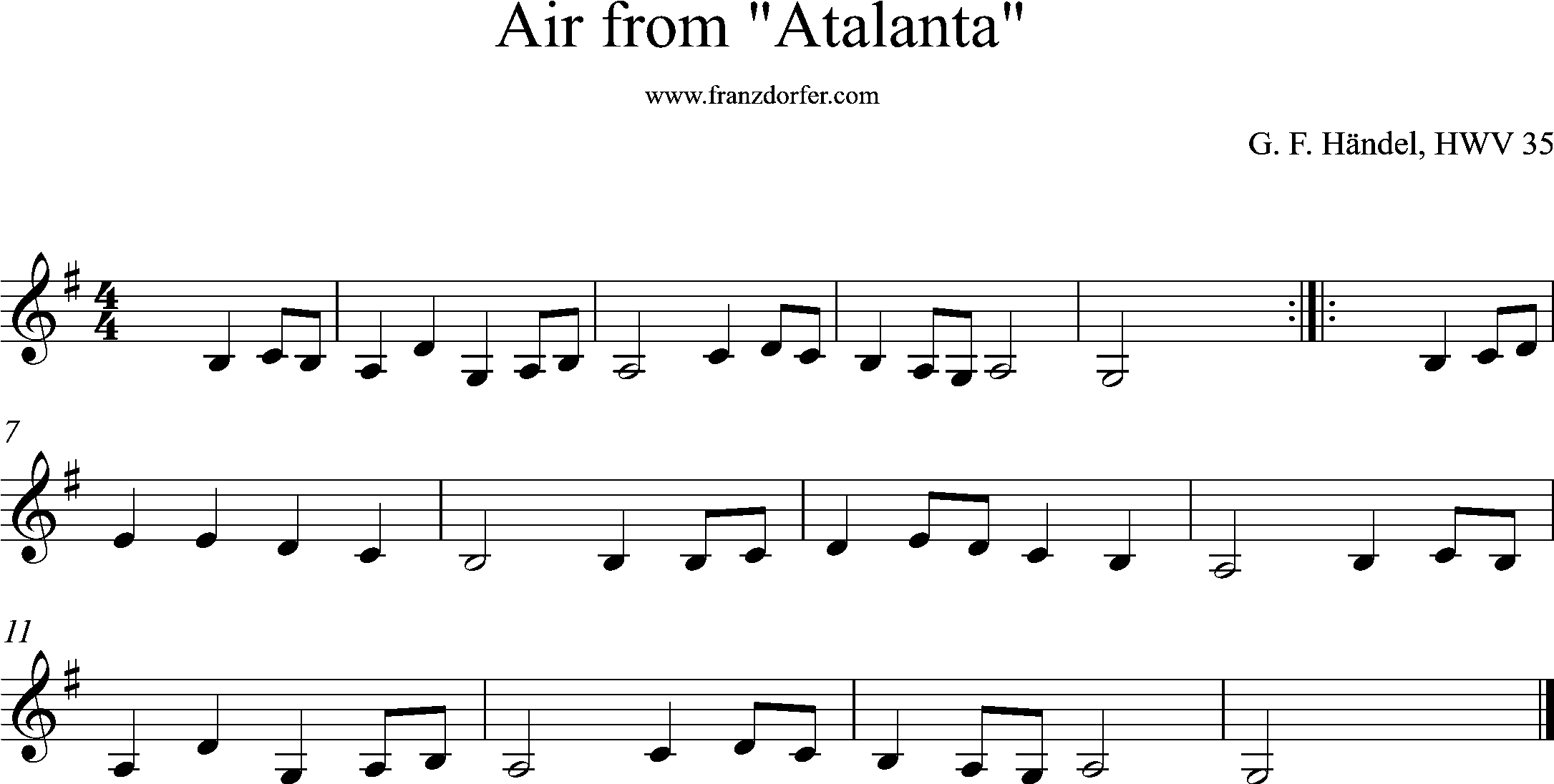 air from Atalanta, Händel