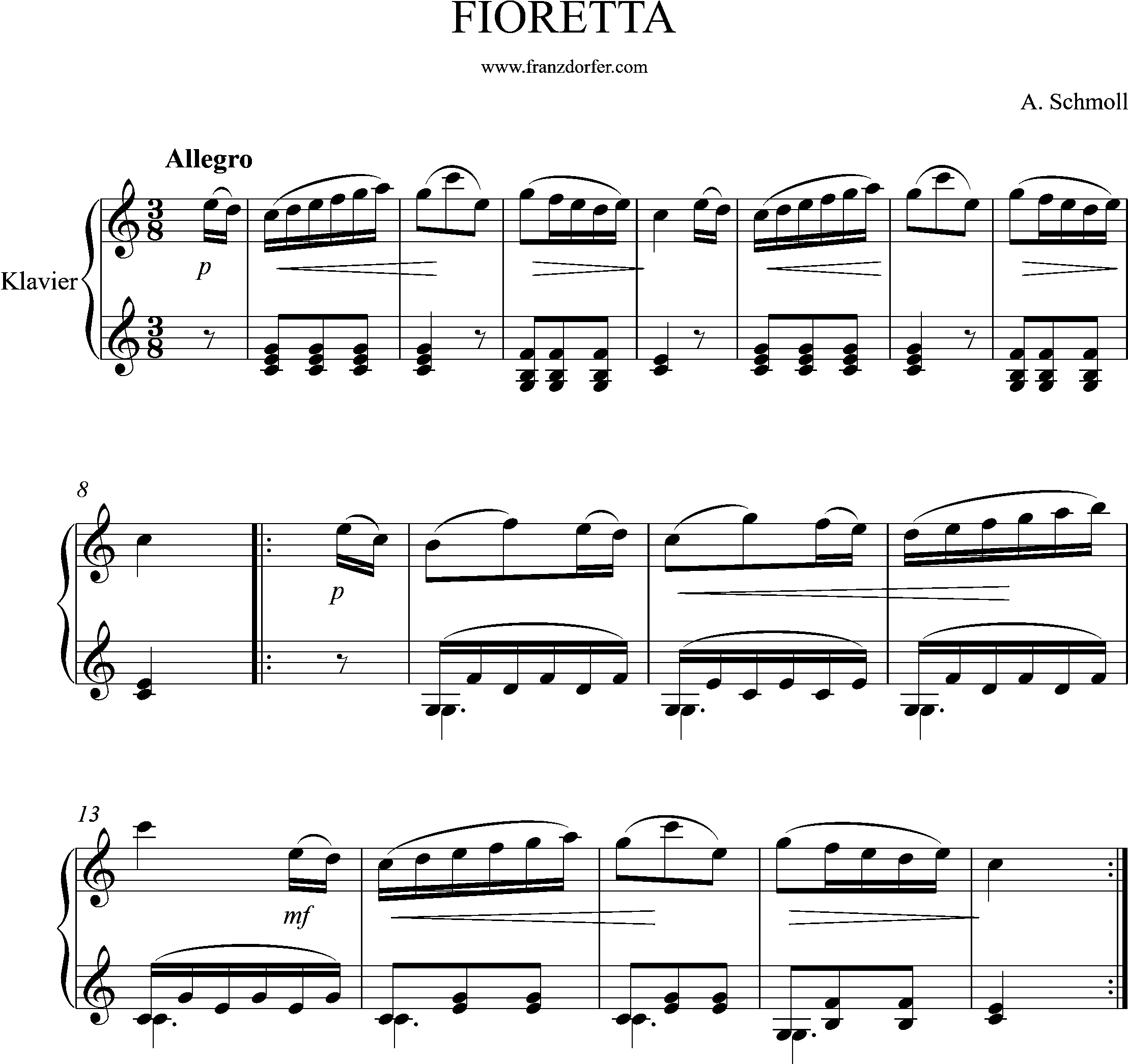 klaviernoten , fioretta