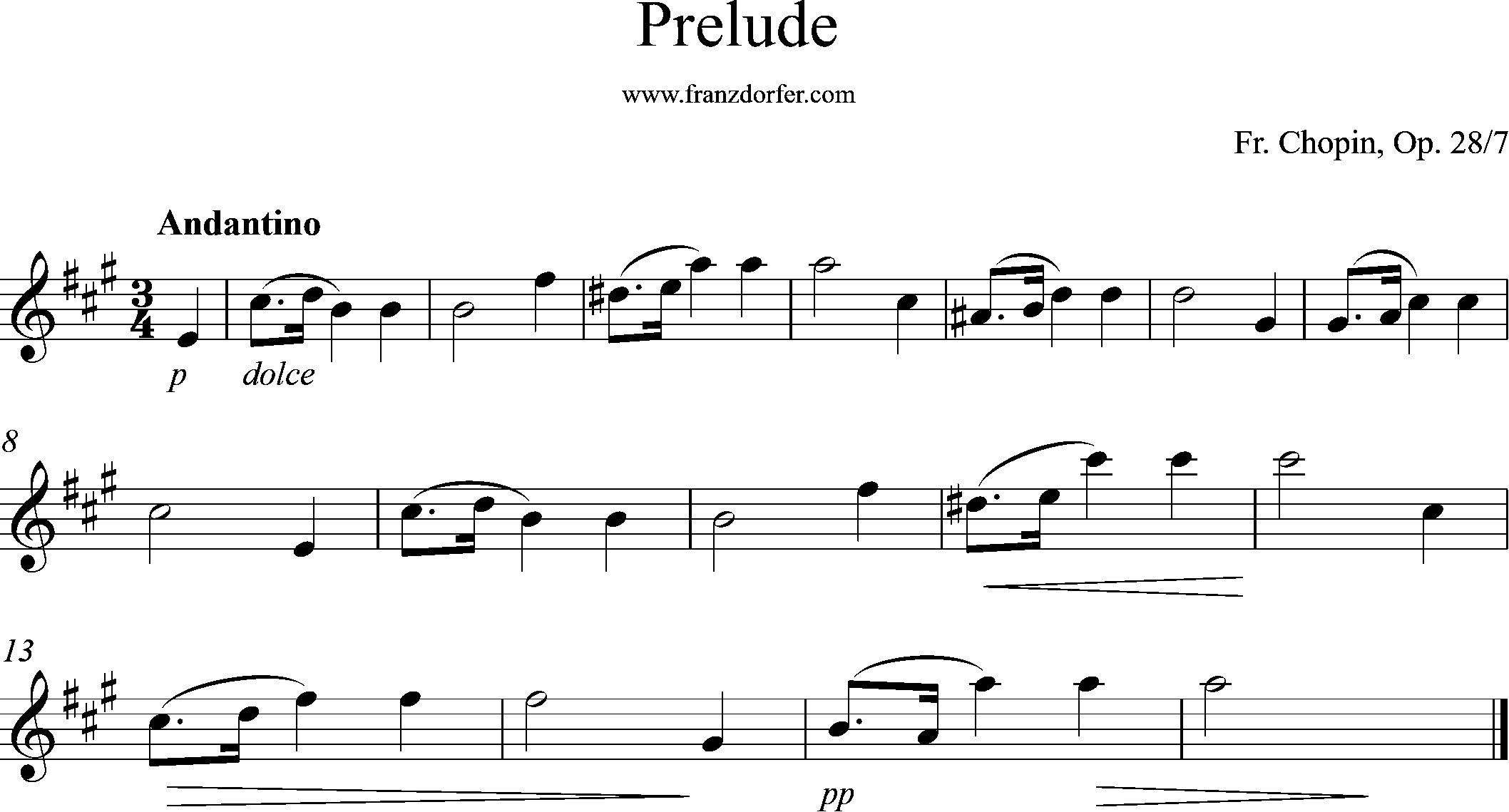 ^Solopart, A-Dur, Prelude Chopin