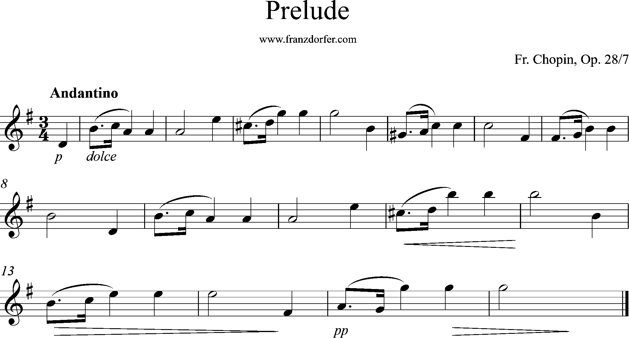 Solopart, G-Dur, Prelude Chopin