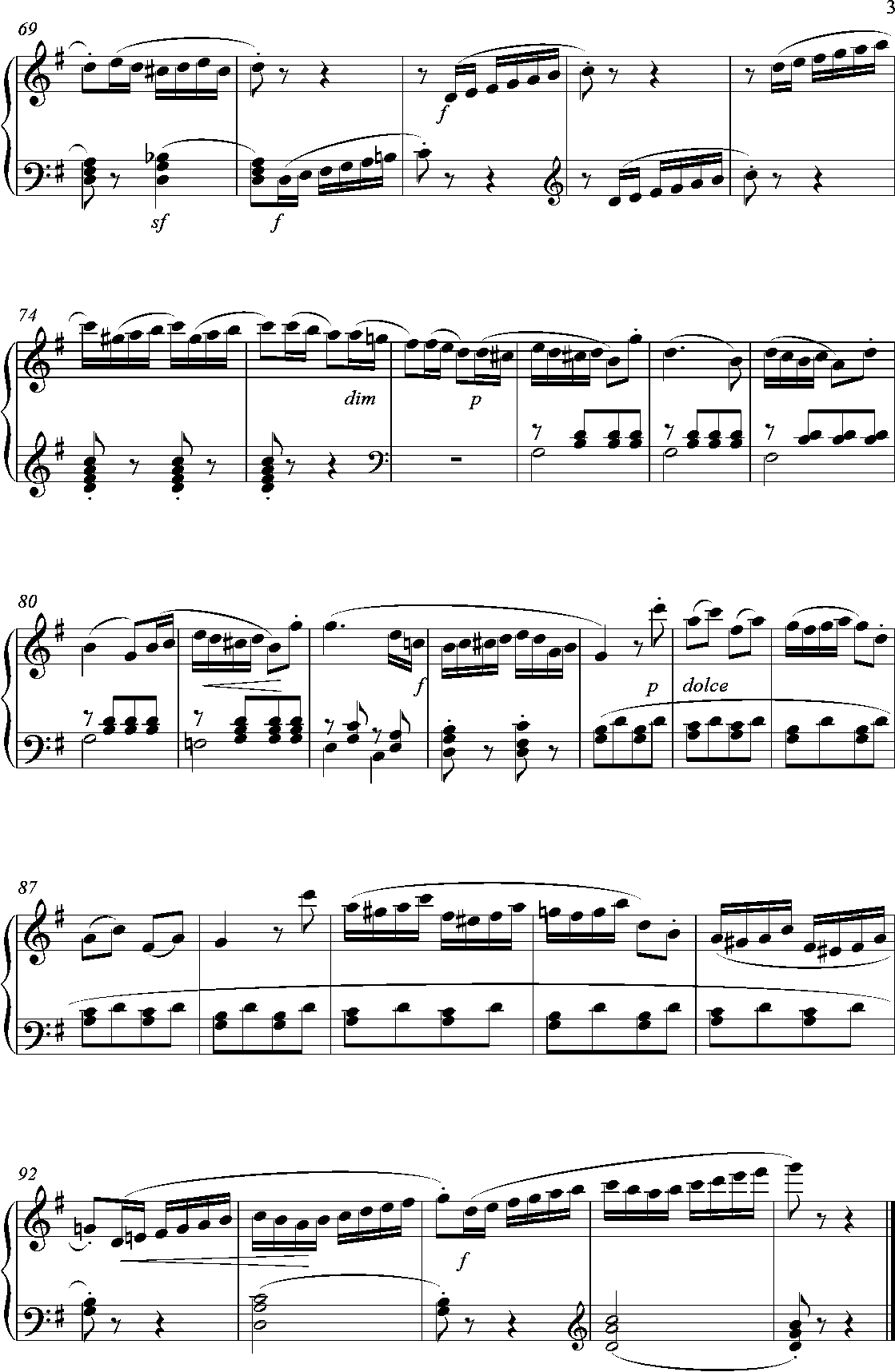 klaviernoten, Rondo in G-Diabelli, page003