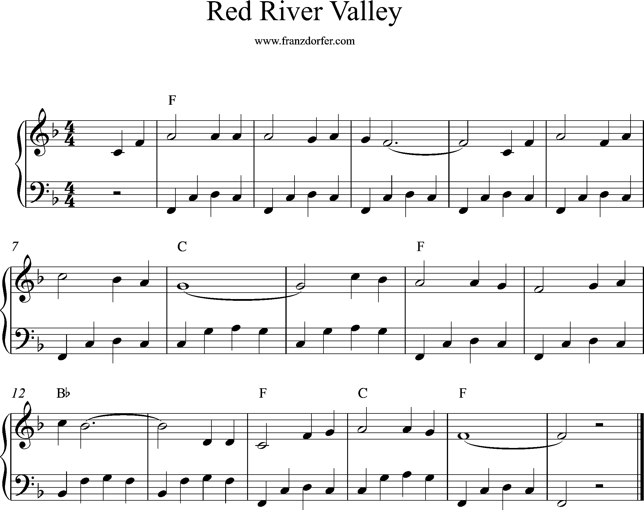 trompetennoten, Red River Rock, F-Dur