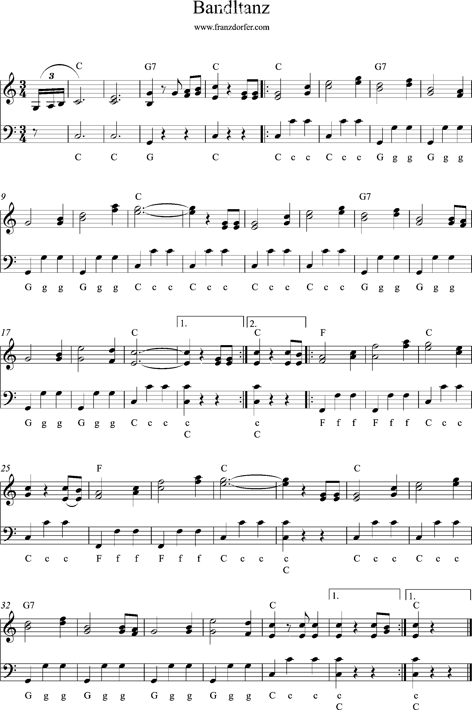 Bandltanz, C-Dur, für Akkordeon