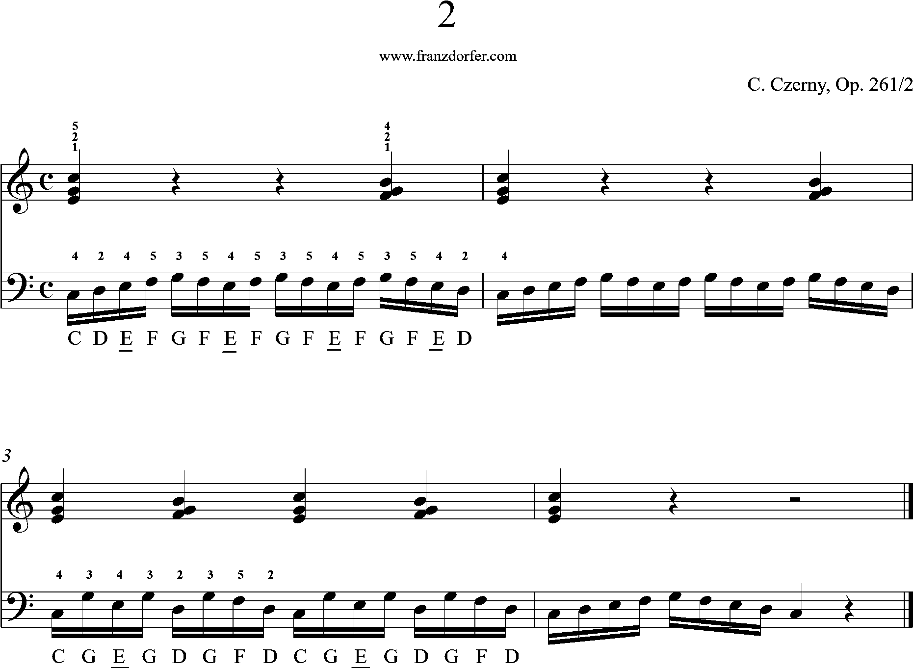 Akkordeon, Bassübung, C-Dur