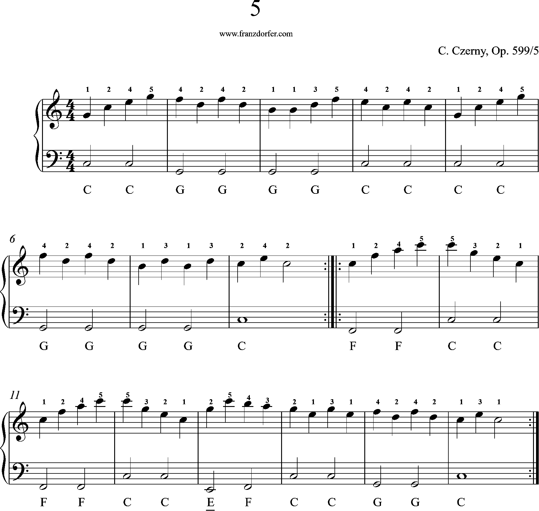 Akkordeon Etüde, Czerny op-599-5
