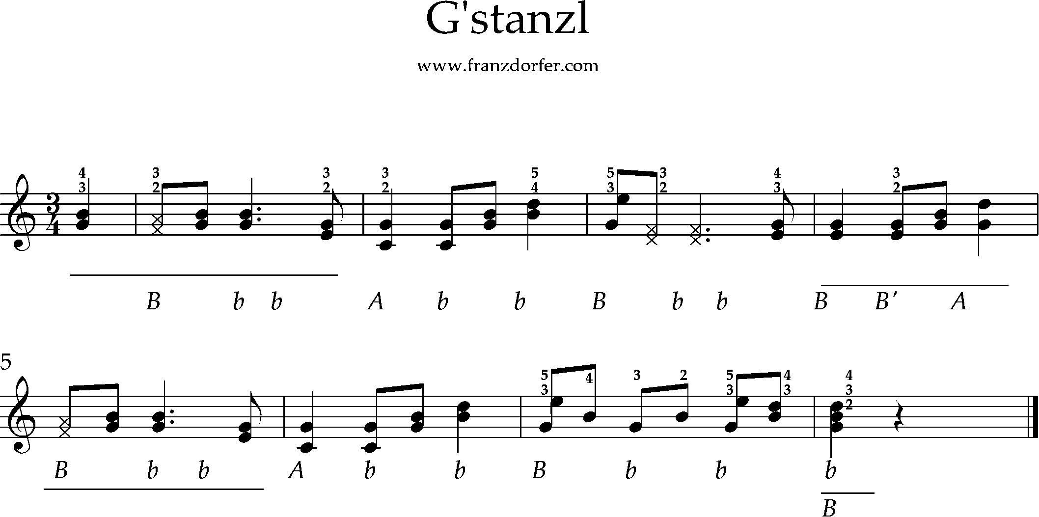 steirische lernen - G'stanzl , griffschrift