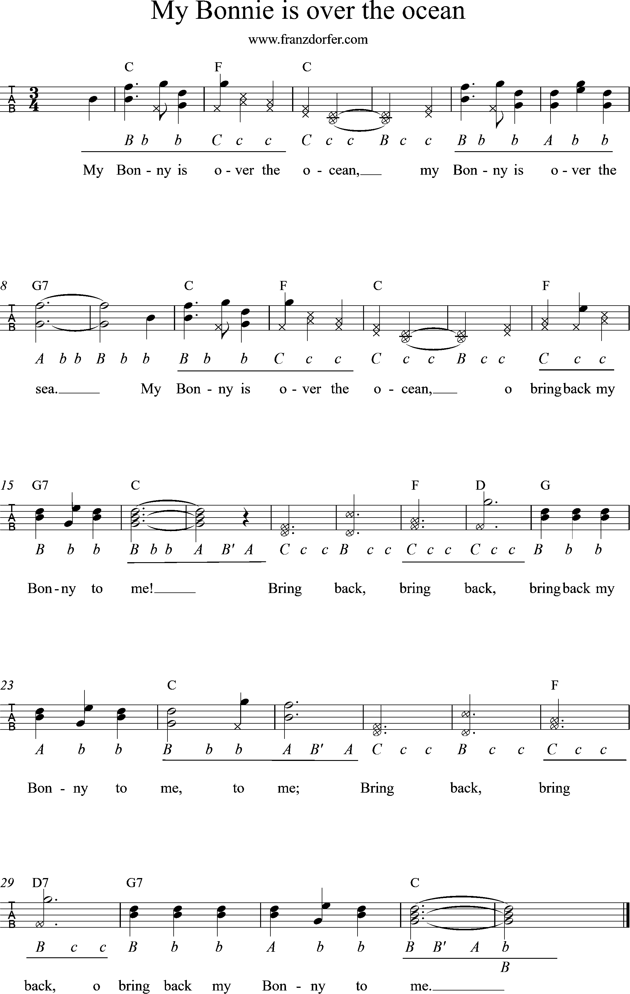 My Bonnie-griffschrift