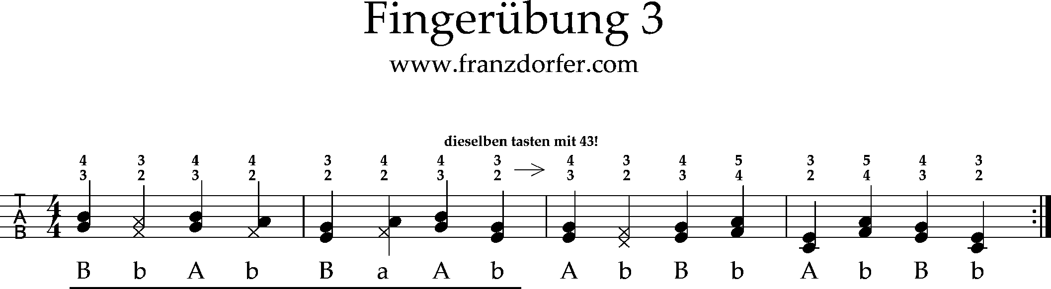 quetschn ziach, Steirische lernen, Fingerübung 3
