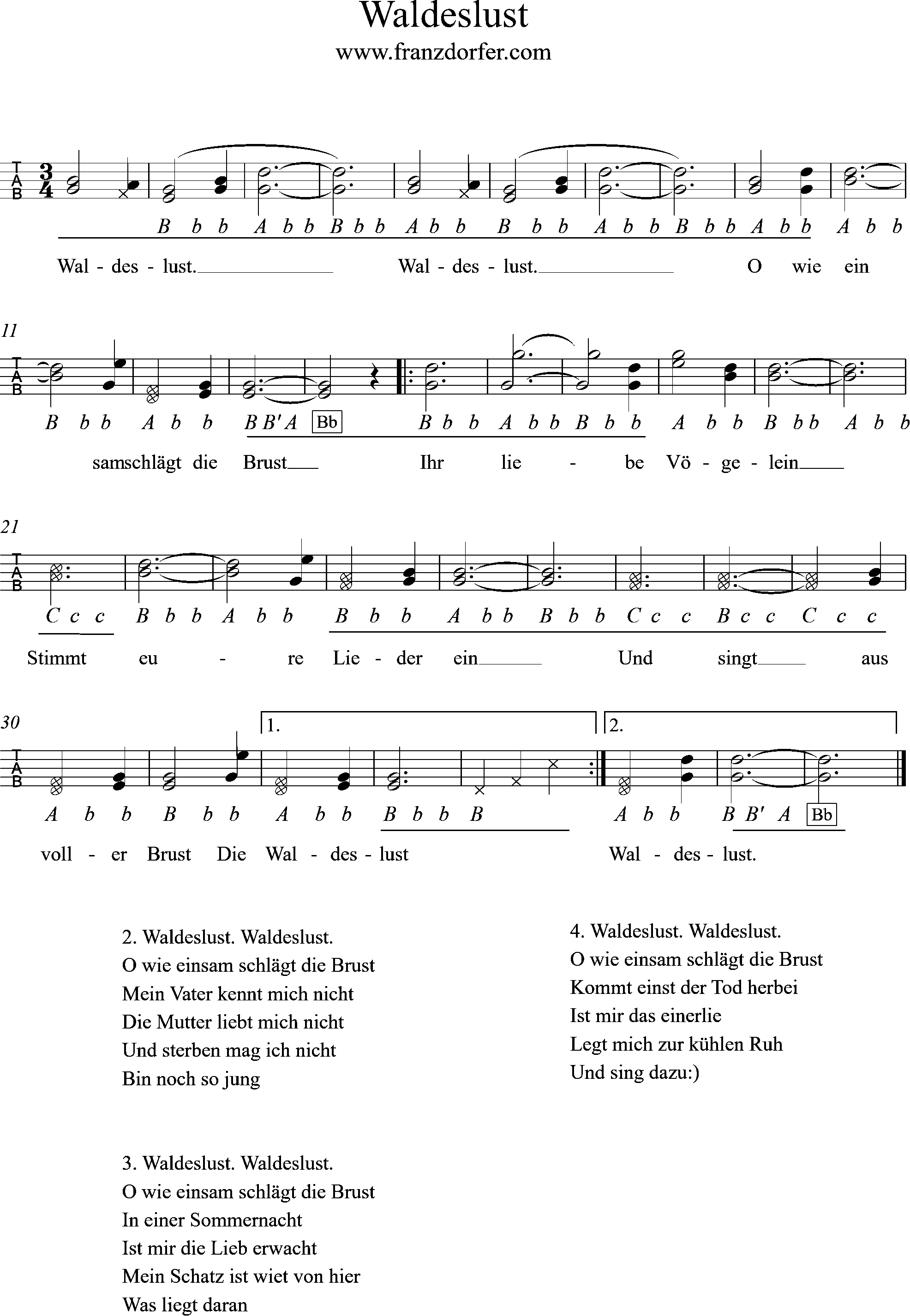Griffschrift, Waldeslust