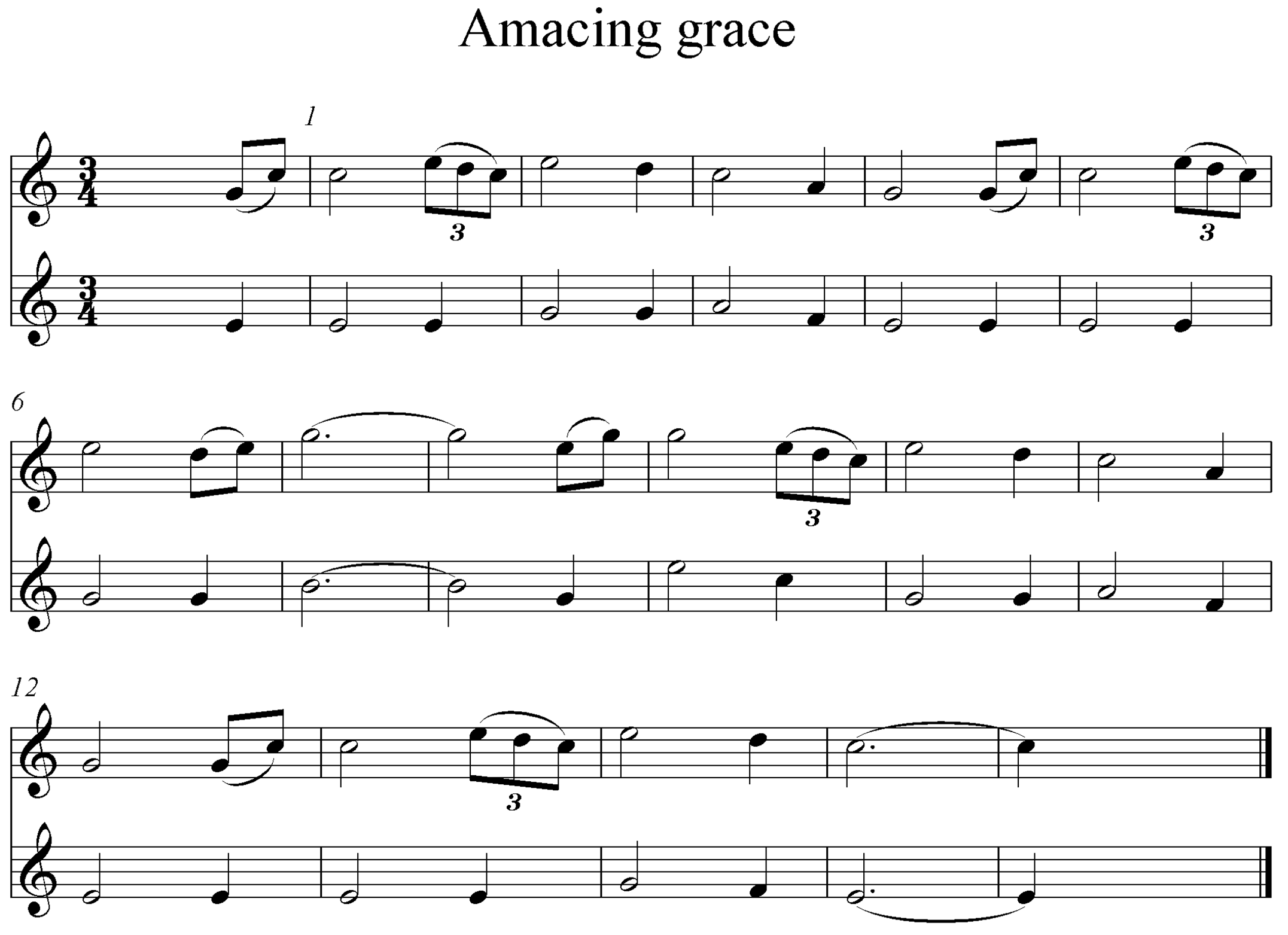 Noten Amazing Grace