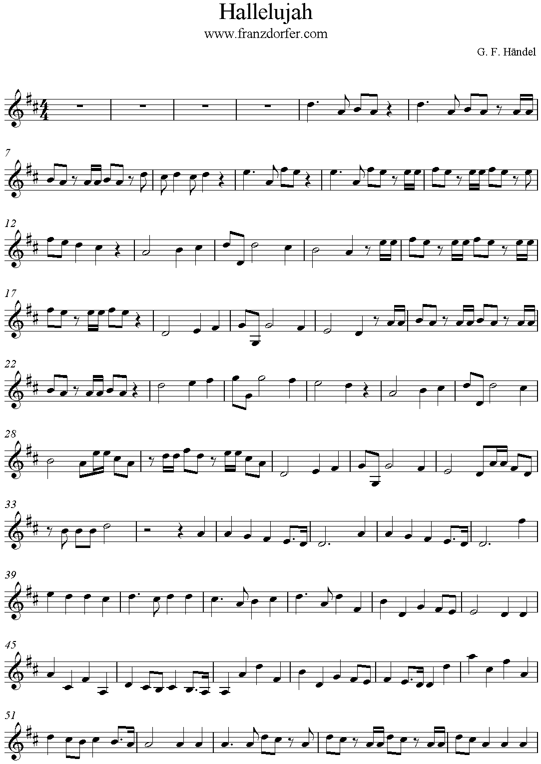 Noten Händel Hallelujah 1