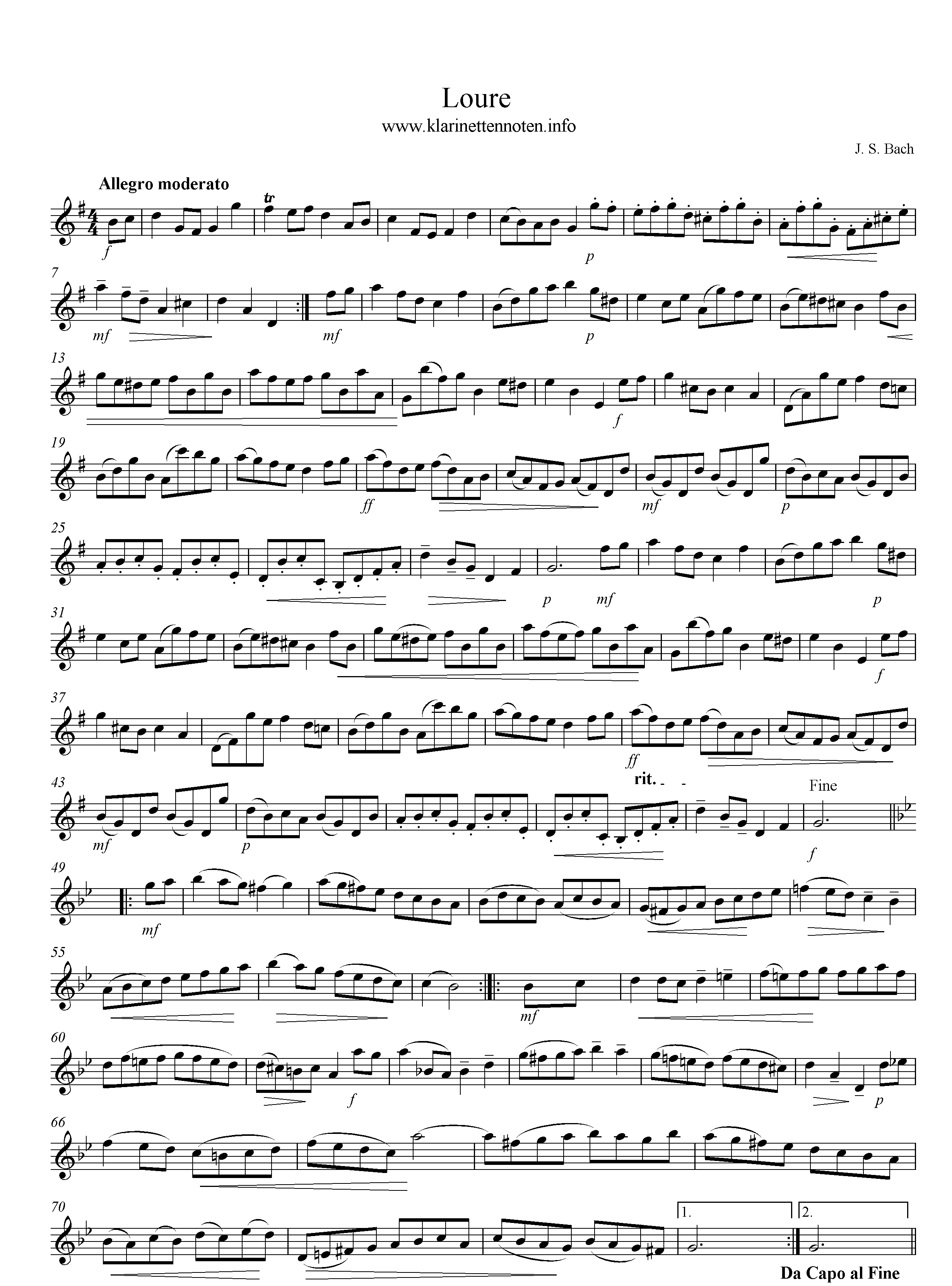 Noten Bach- Loure