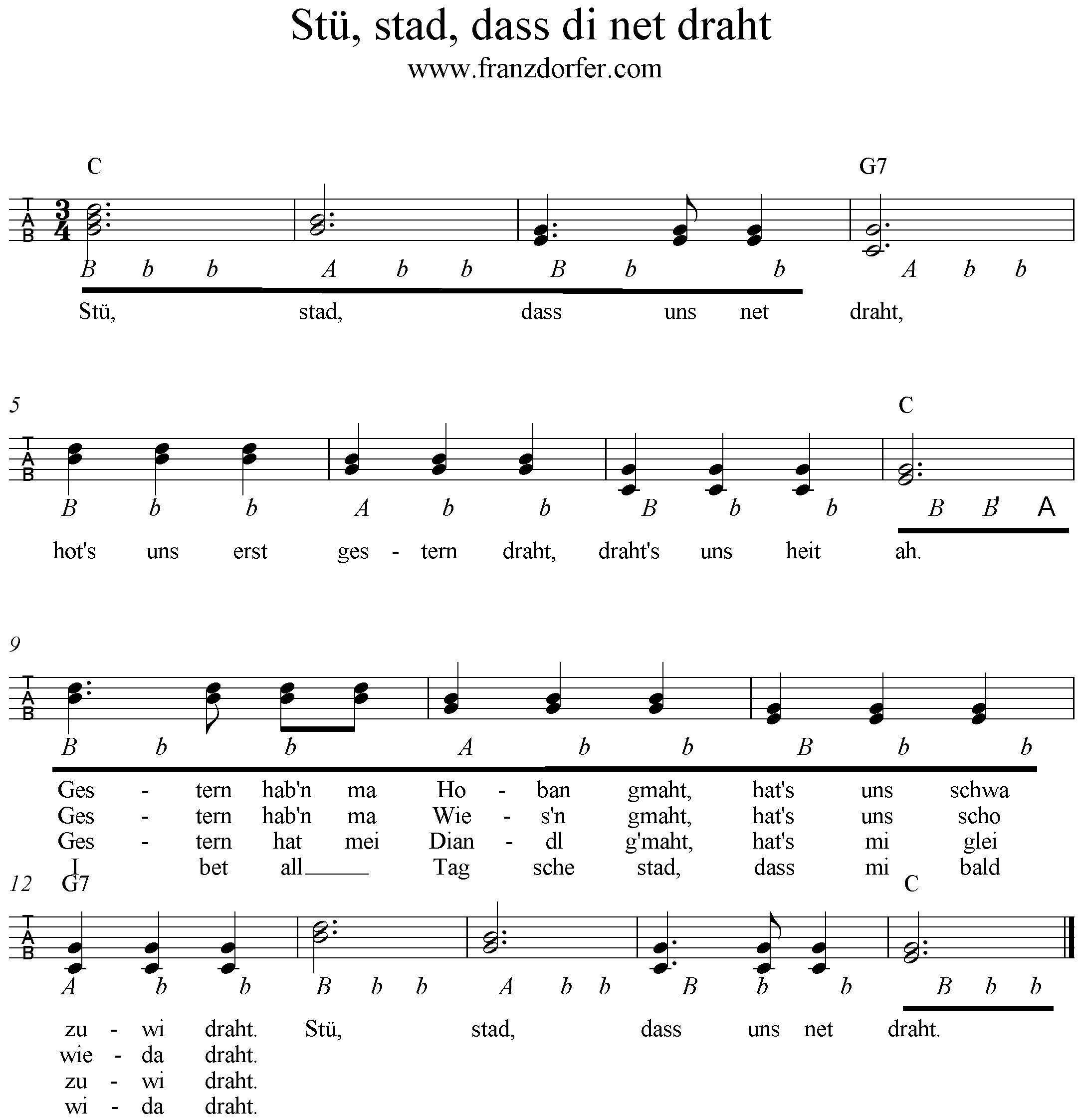 Grtiffschrift,  Stü stad dass di net draht