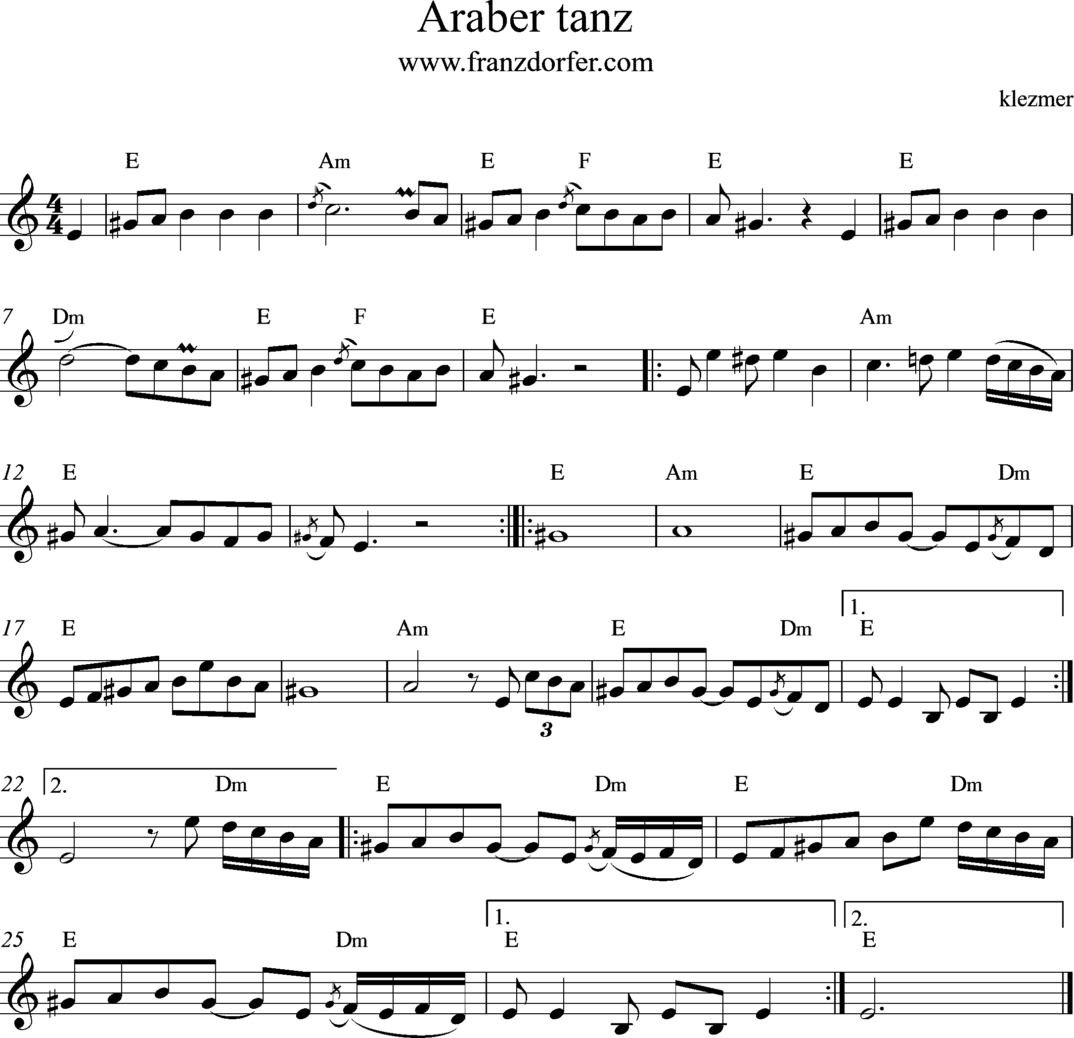 sheetmusic Araber tanz