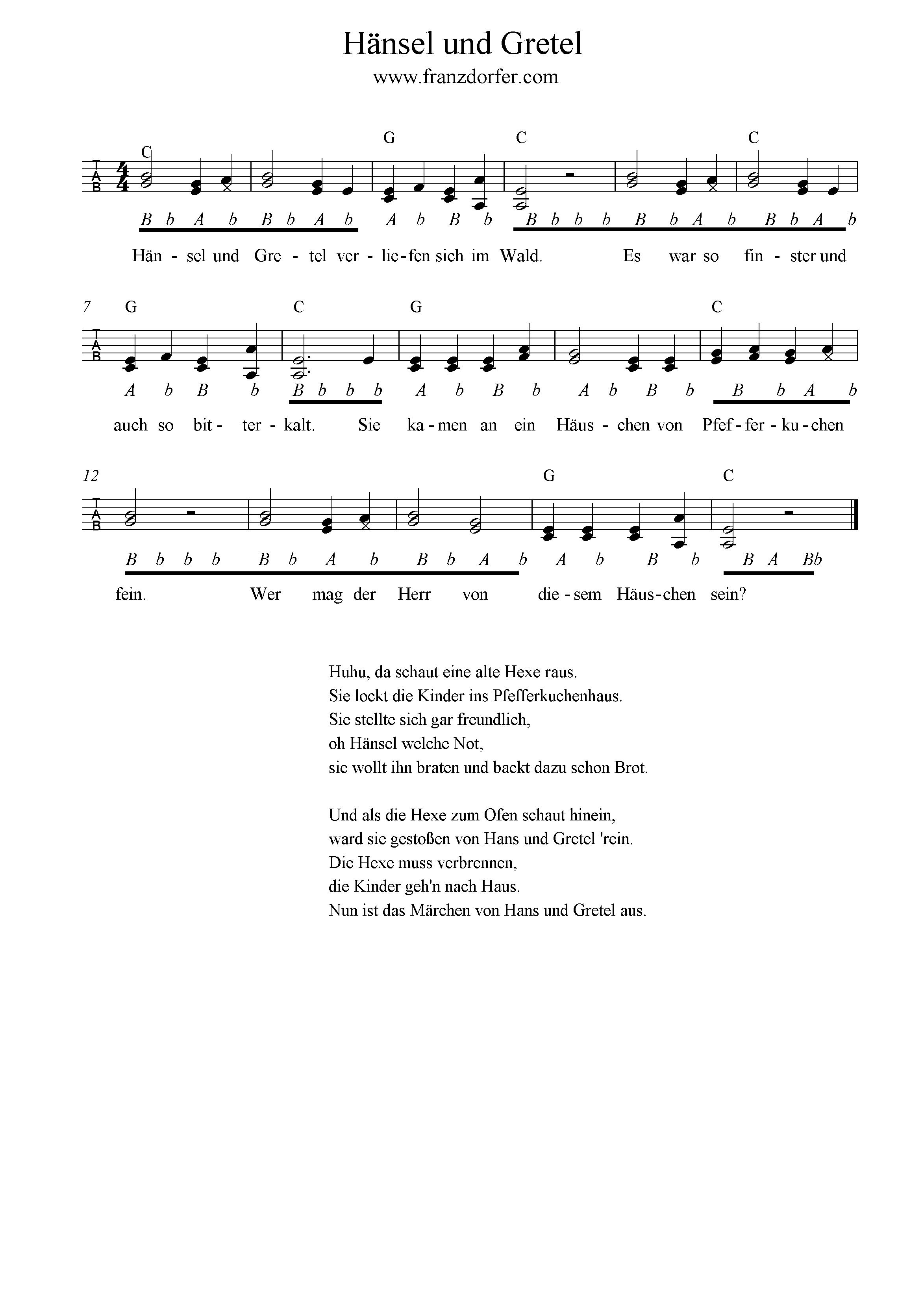 Hänsel Und Gretel Text Hänsel Und Gretel Text