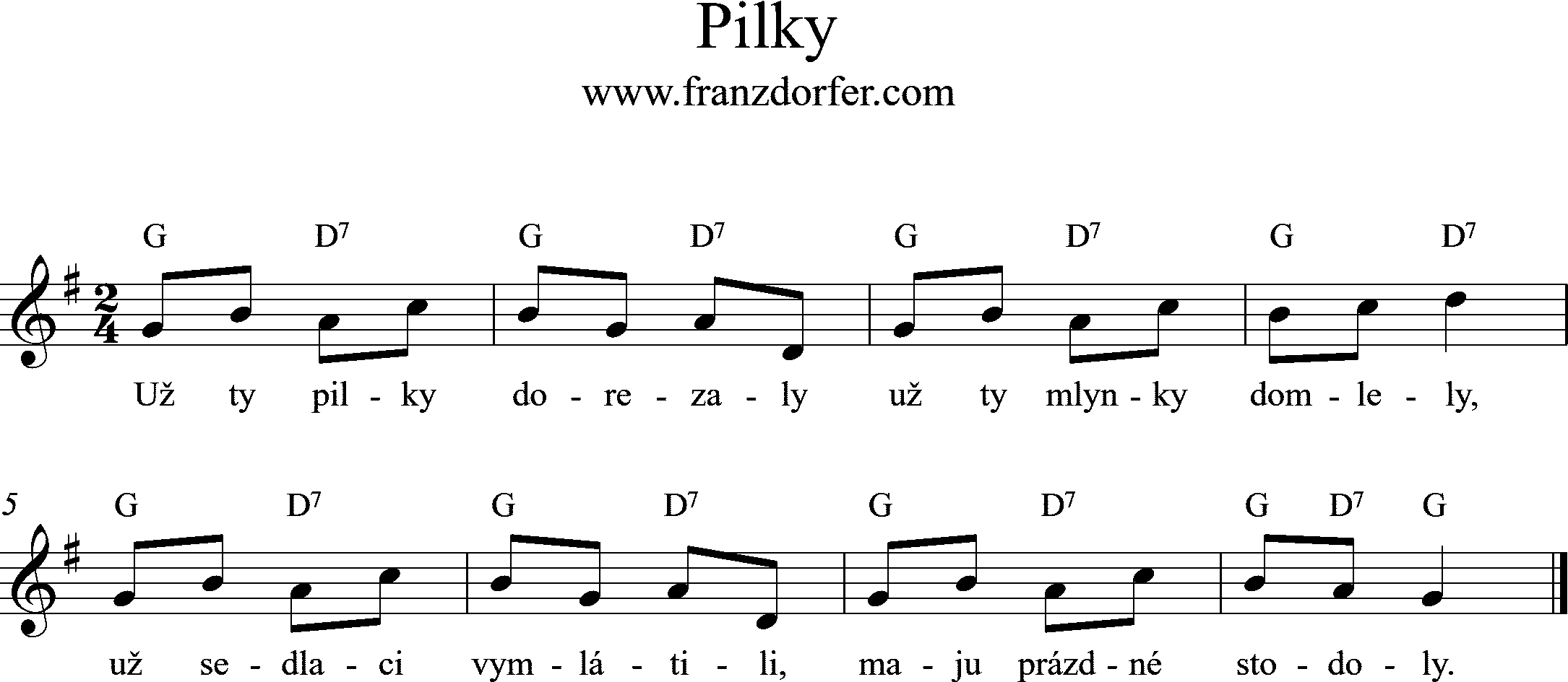 sheetmusic, Pilky