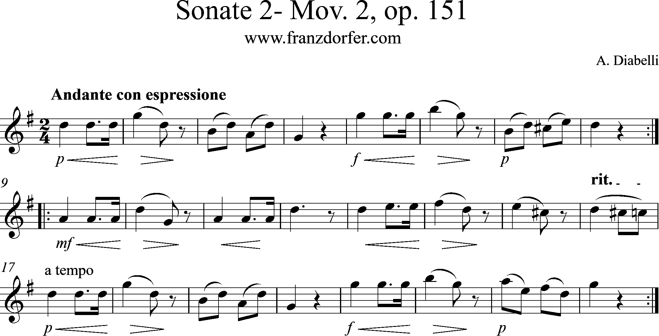 diabelli sonate II, solopart