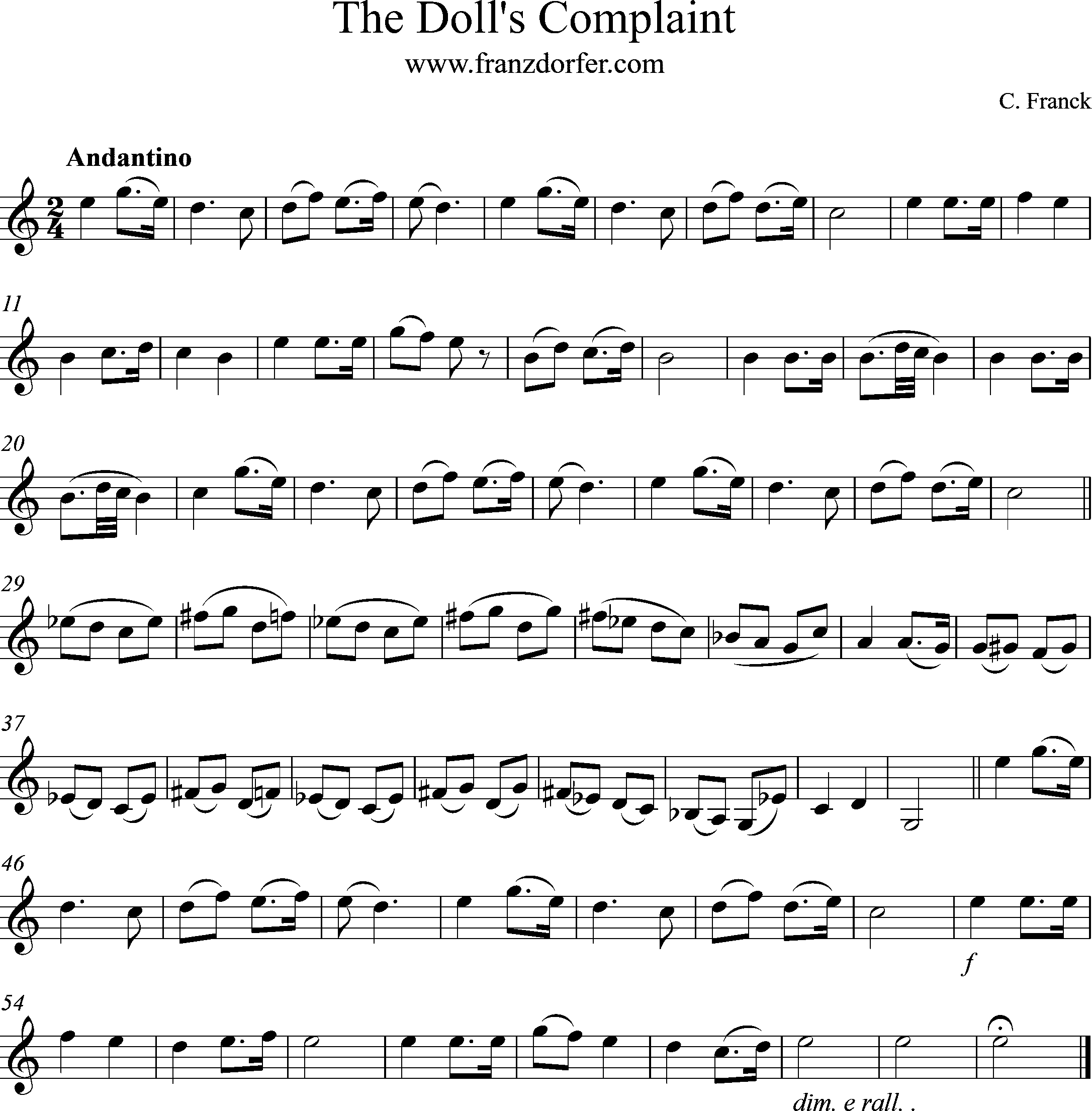 freesheetmusic The Dolls Complaint