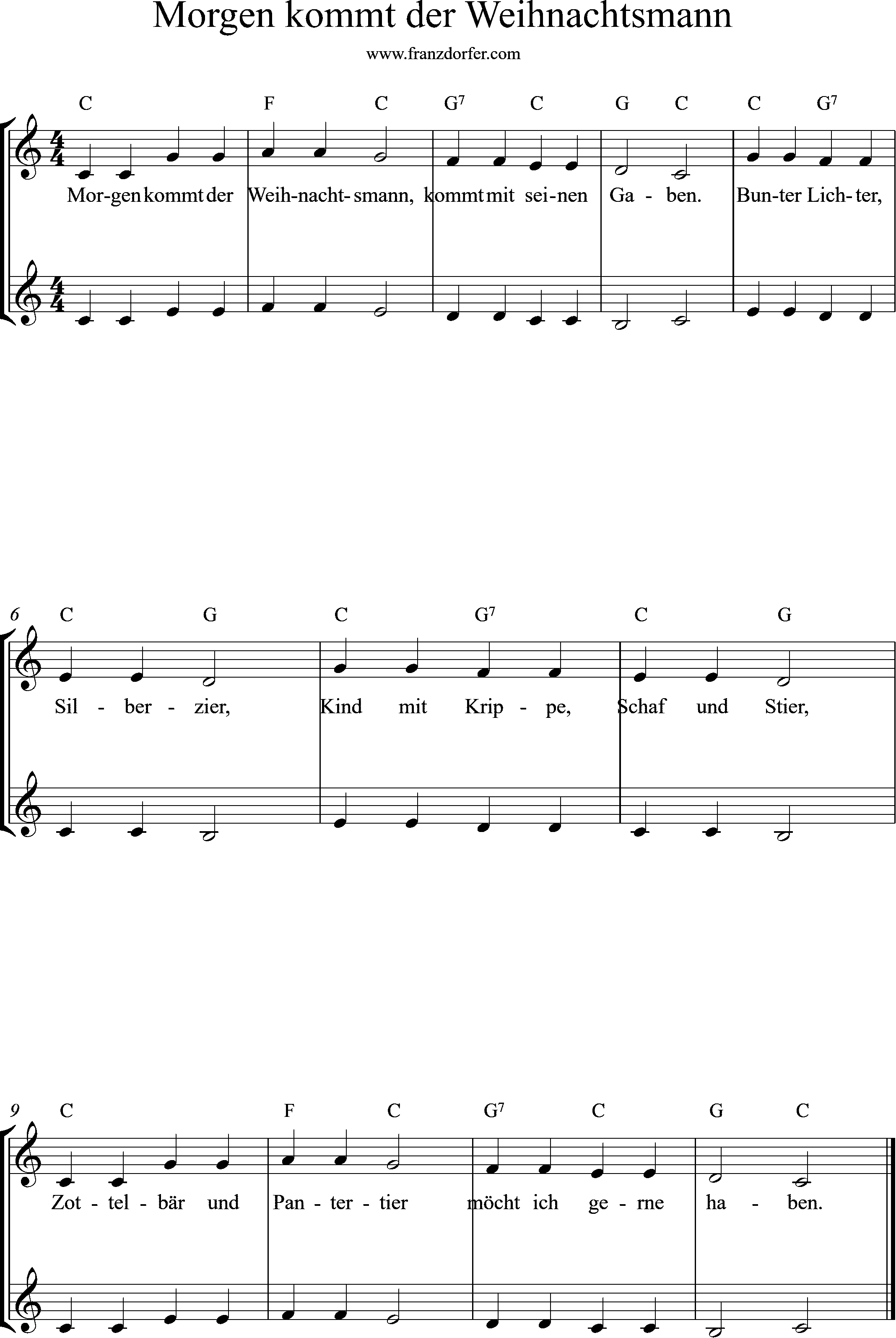 Trumpet Morgen Kommt Der Weihnachtsmann C