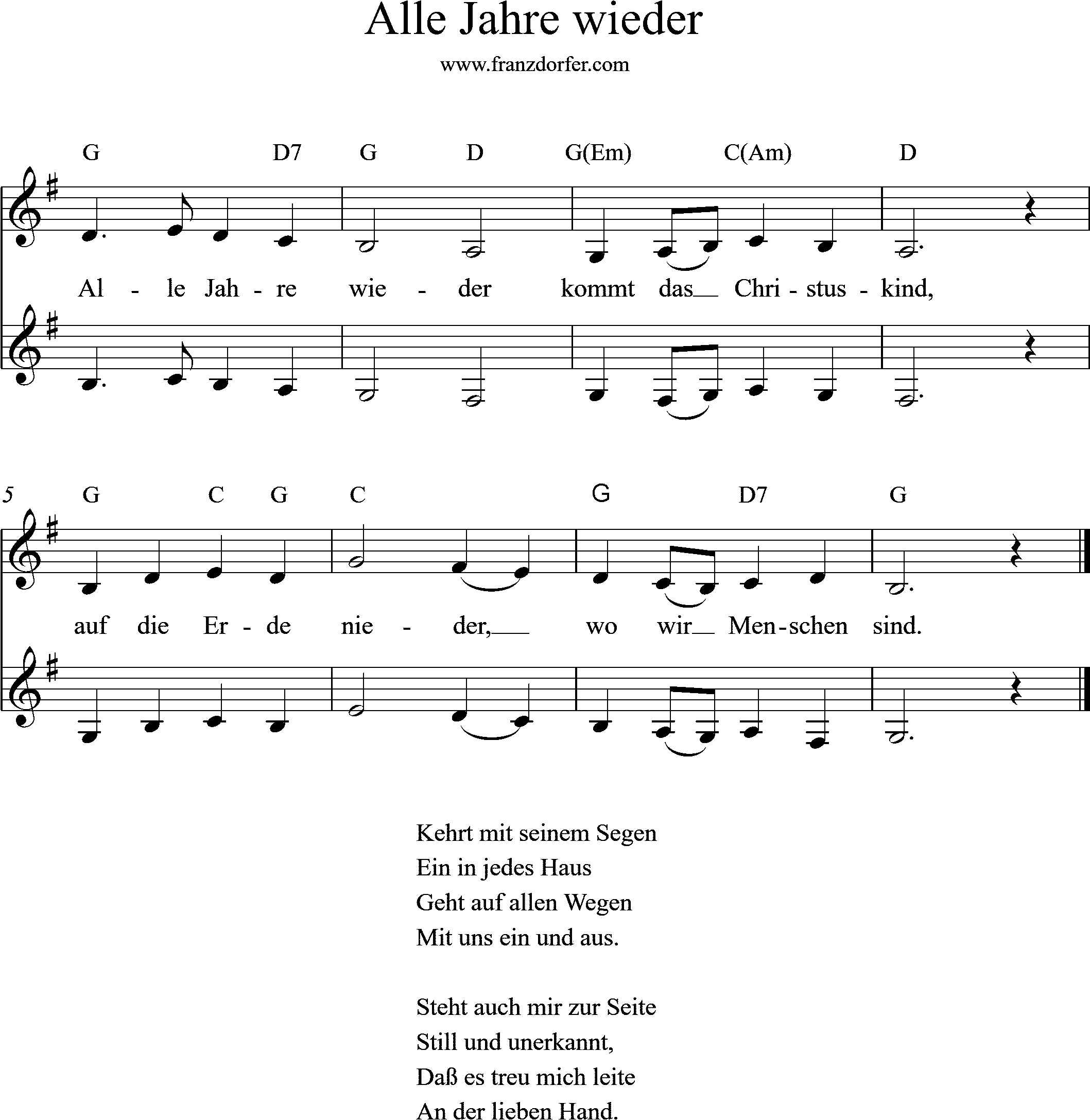 Alle Jahre Wieder Deutsche Kinderlieder Songtext Horen Download