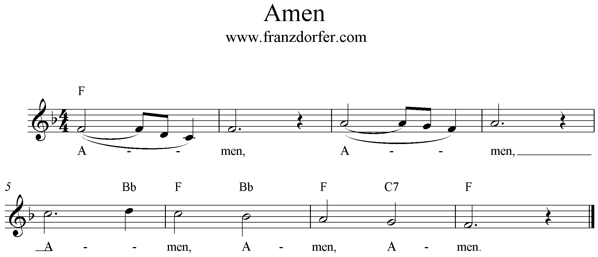 Noten Amen sheet