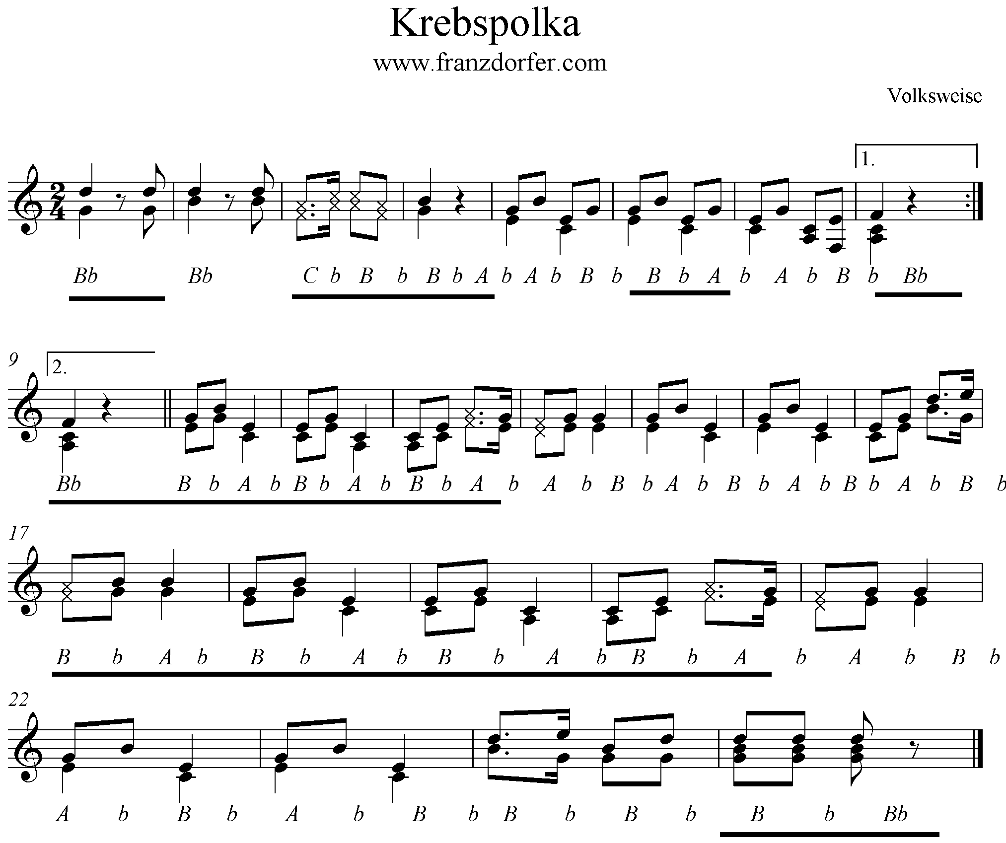 Krebspolka -Griffschrift
