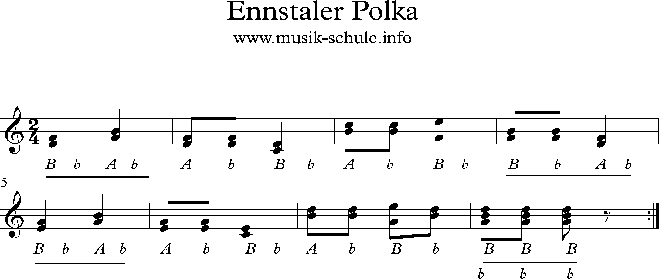 Griffschrift für Steirische, Knopfharmonika